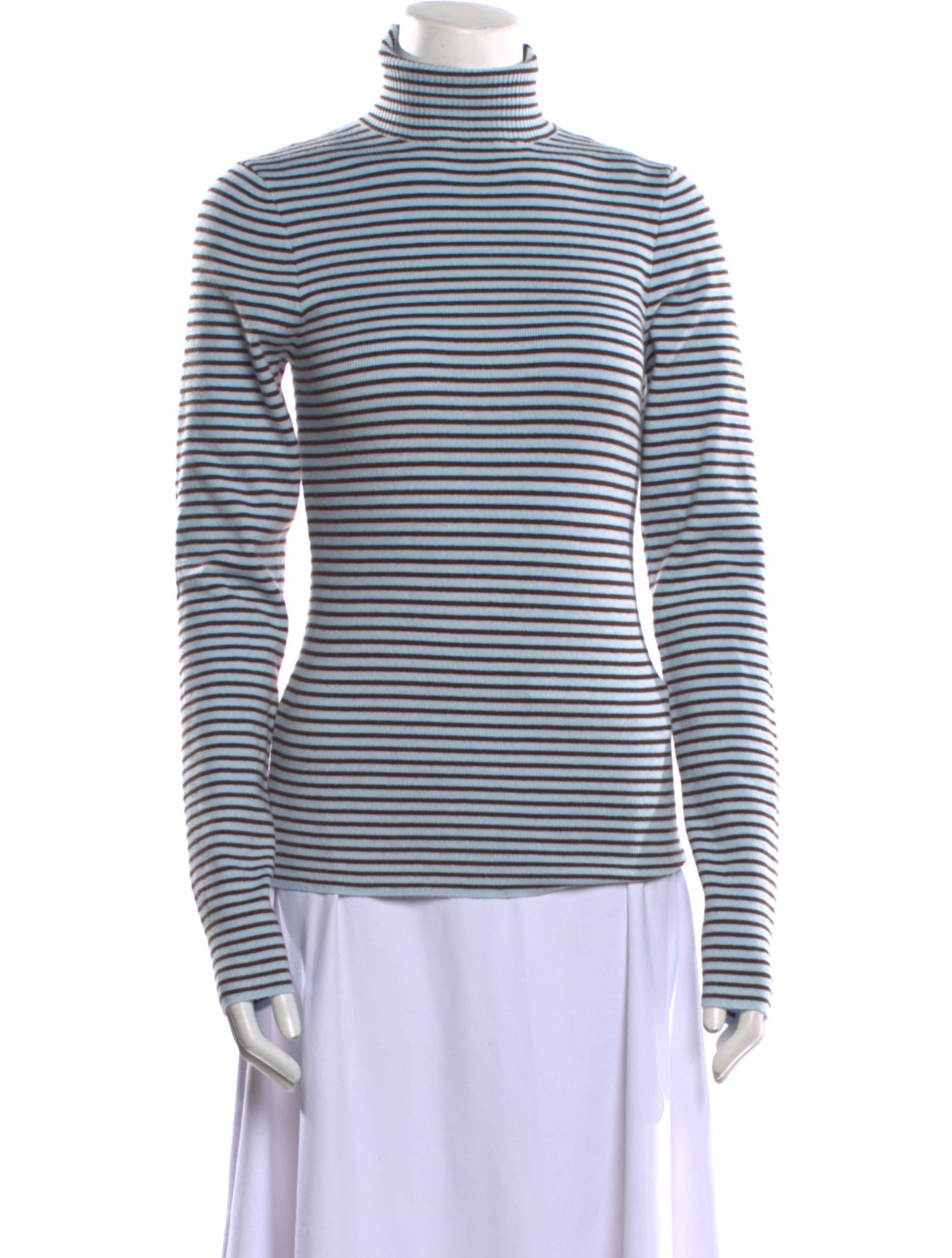 Frankies Bikinis Striped Turtleneck Sweater