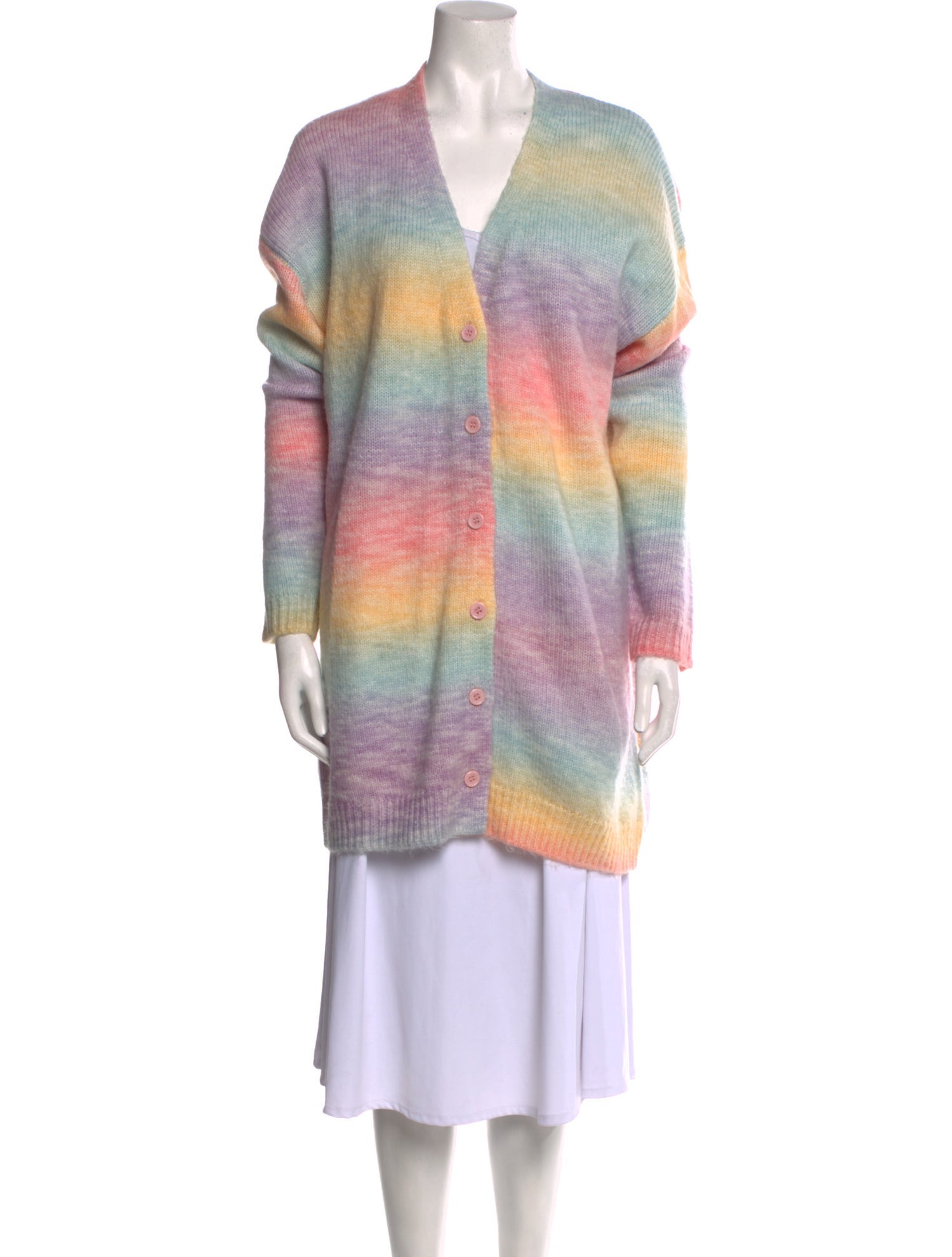 Frankies Bikinis Striped V-Neck Sweater