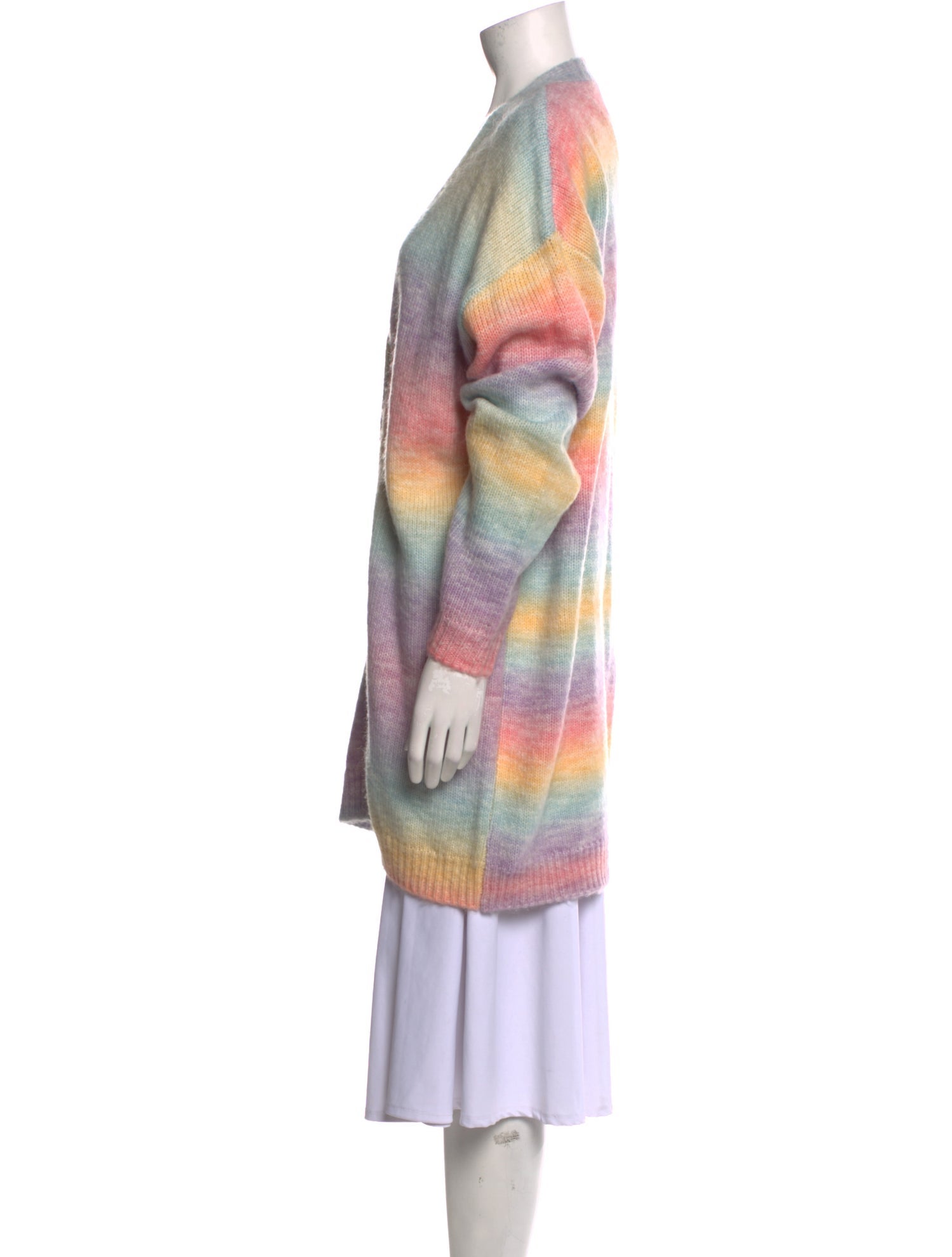 Frankies Bikinis Striped V-Neck Sweater