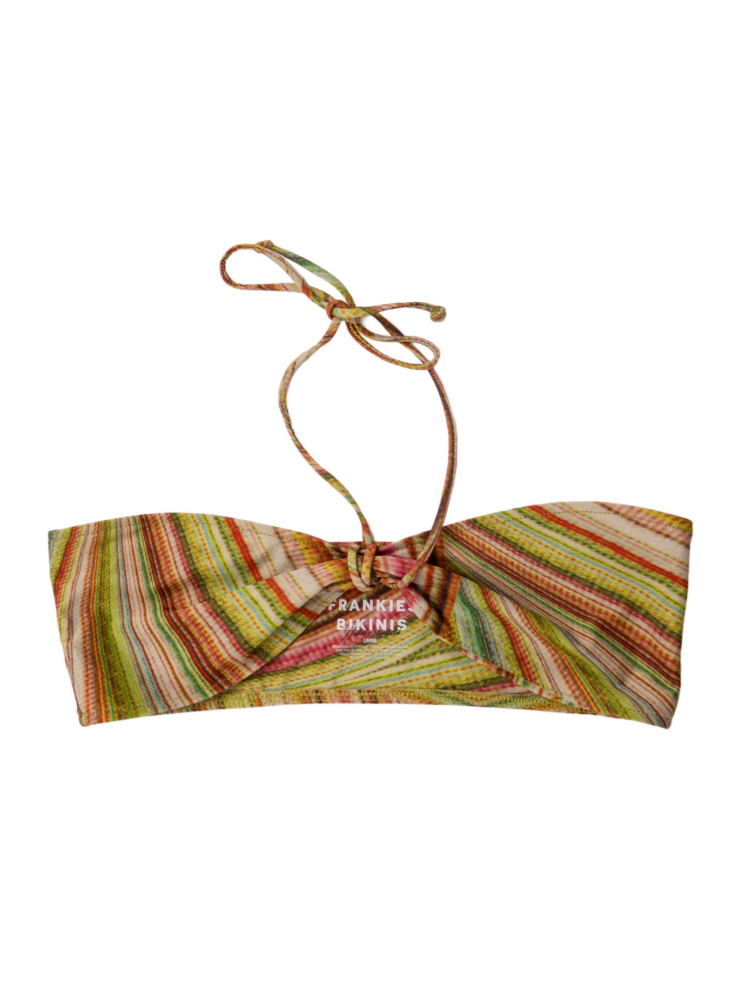 Frankies Bikinis Striped Glitter Accents Top