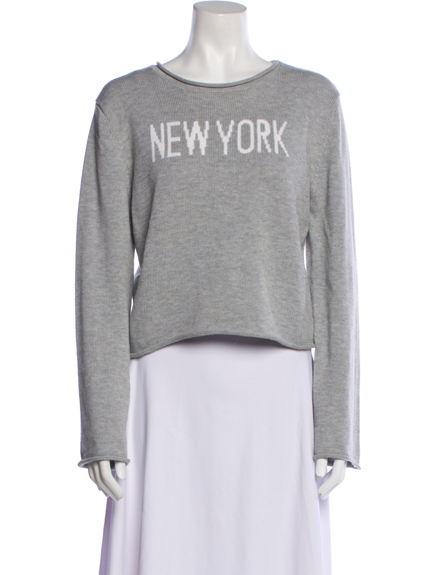 Frankies Bikinis Graphic Print Crew Neck Sweater