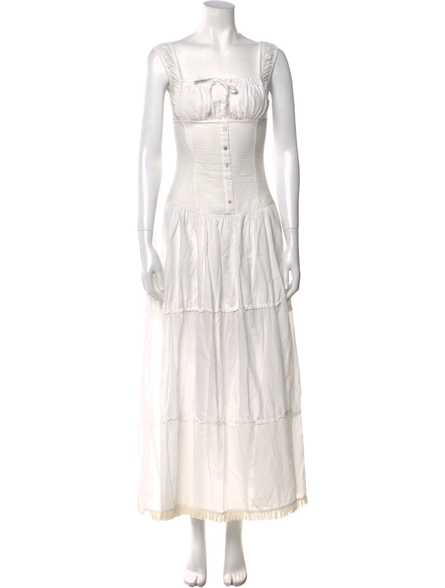 Frankies Bikinis Square Neckline Long Dress