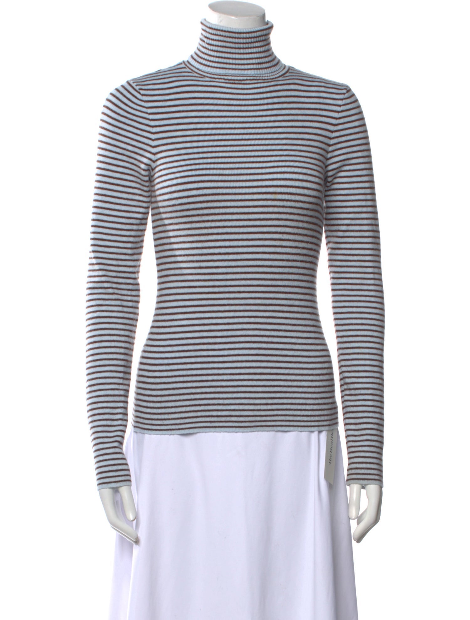 Frankies Bikinis Striped Turtleneck Sweater