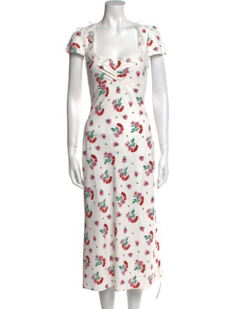 Frankies Bikinis Floral Print Midi Length Dress