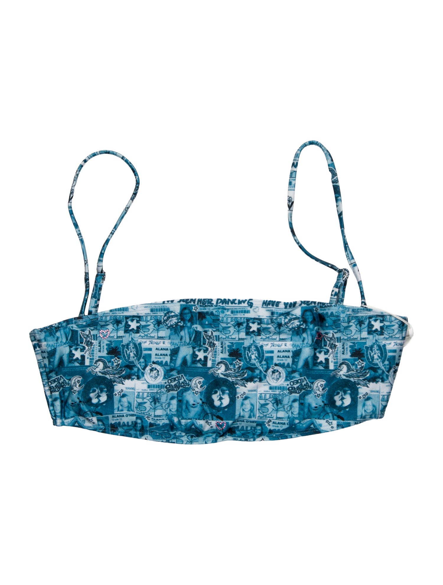 Frankies Bikinis Animal Print Crystal Embellishments Top w/ Tags