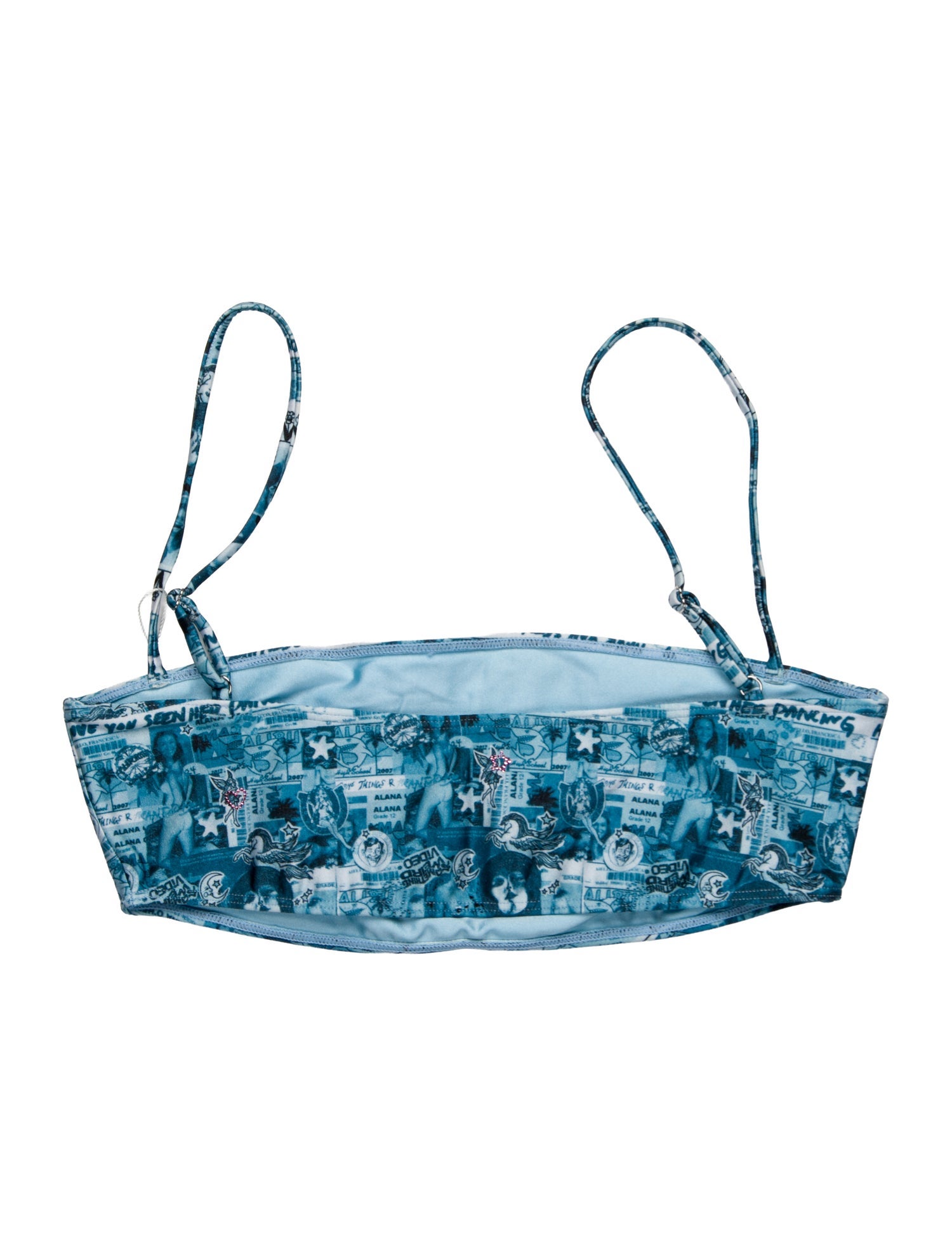 Frankies Bikinis Animal Print Crystal Embellishments Top w/ Tags