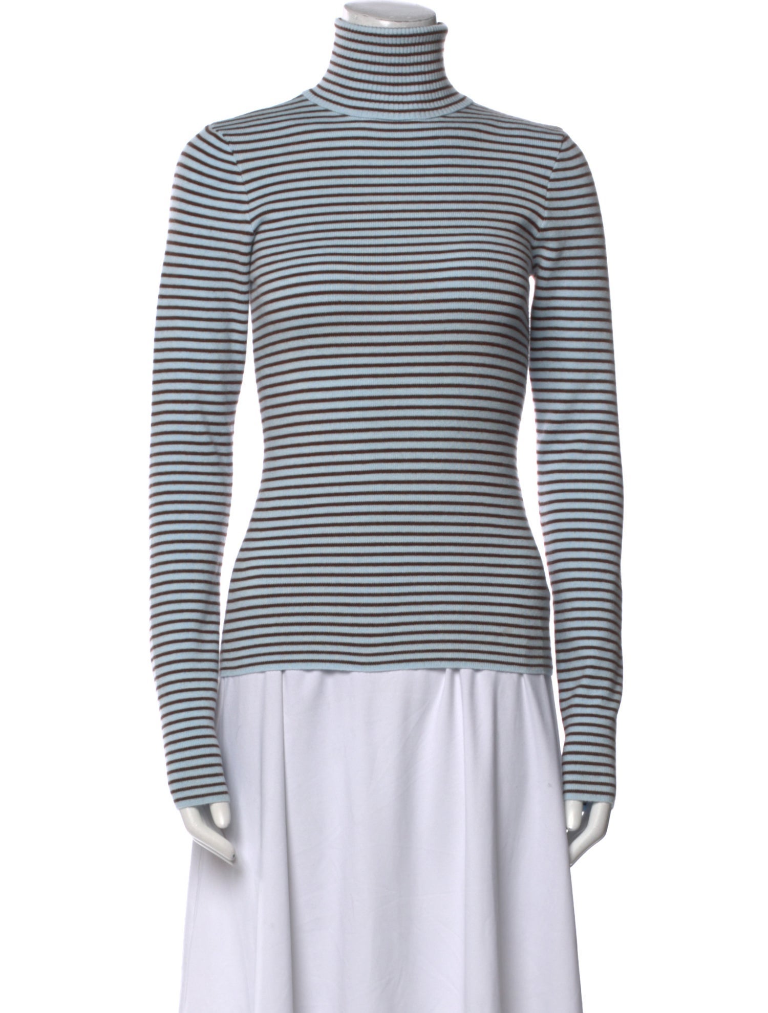 Frankies Bikinis Striped Turtleneck Sweater