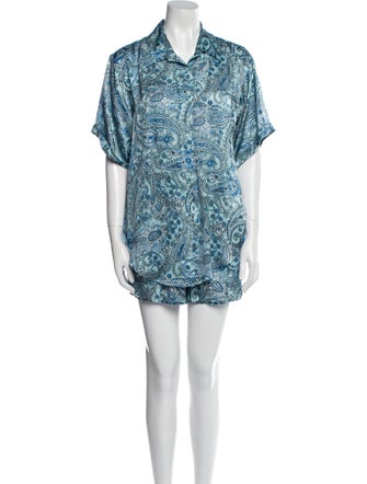 Frankies Bikinis Silk Paisley Print Pant Set