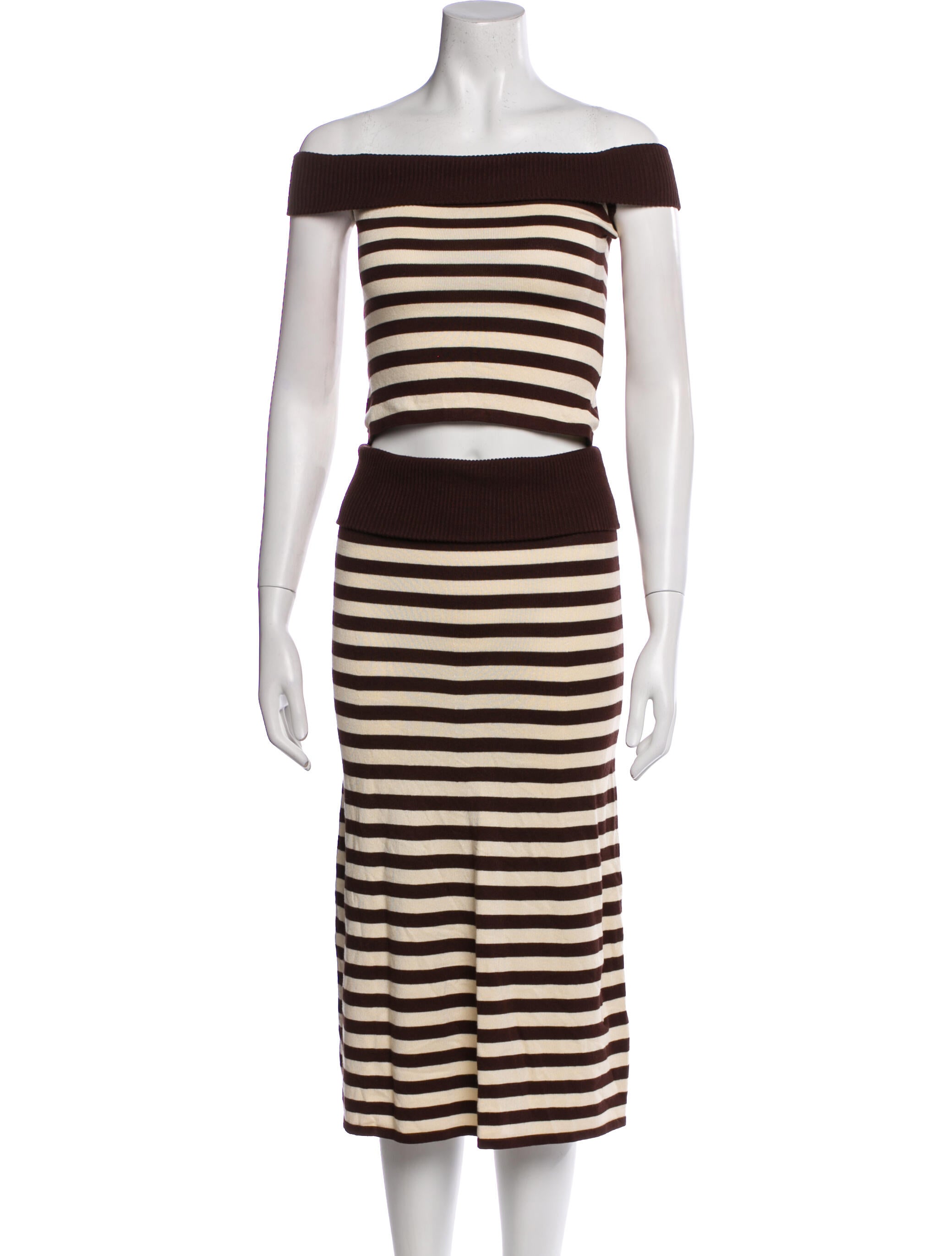 Frankies Bikinis Striped Skirt Set