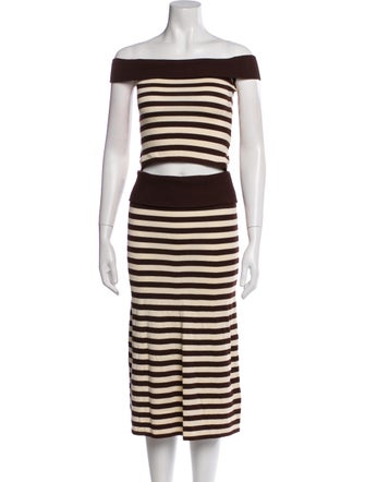 Frankies Bikinis Striped Skirt Set