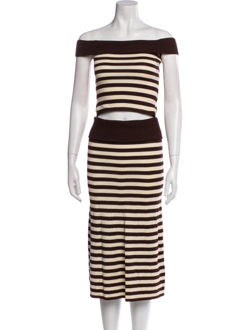 Frankies Bikinis Striped Skirt Set