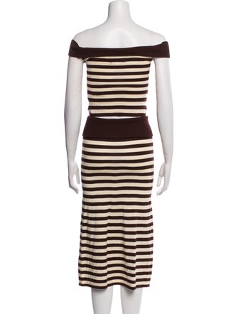 Frankies Bikinis Striped Skirt Set