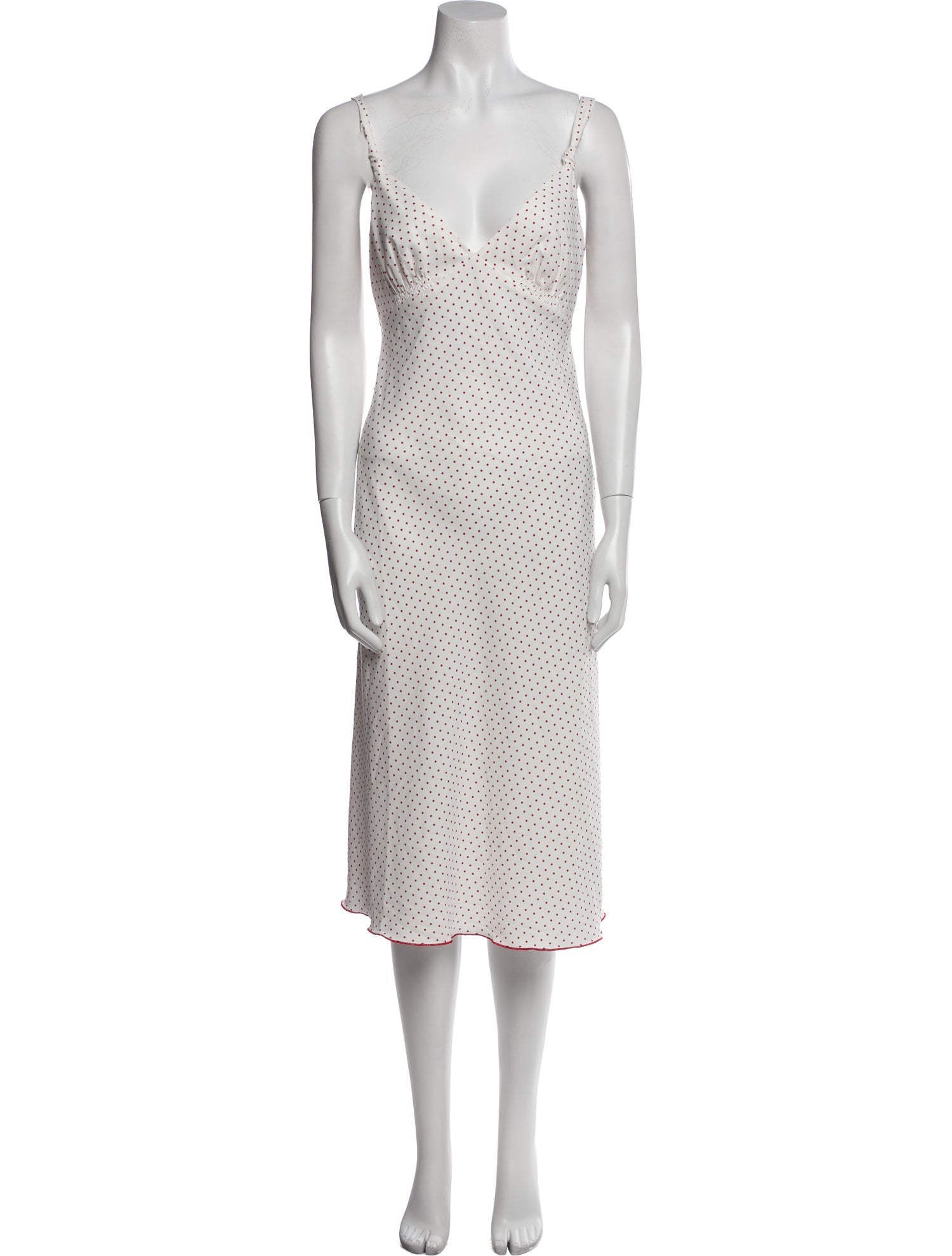 Frankies Bikinis Polka Dot Print Midi Length Dress