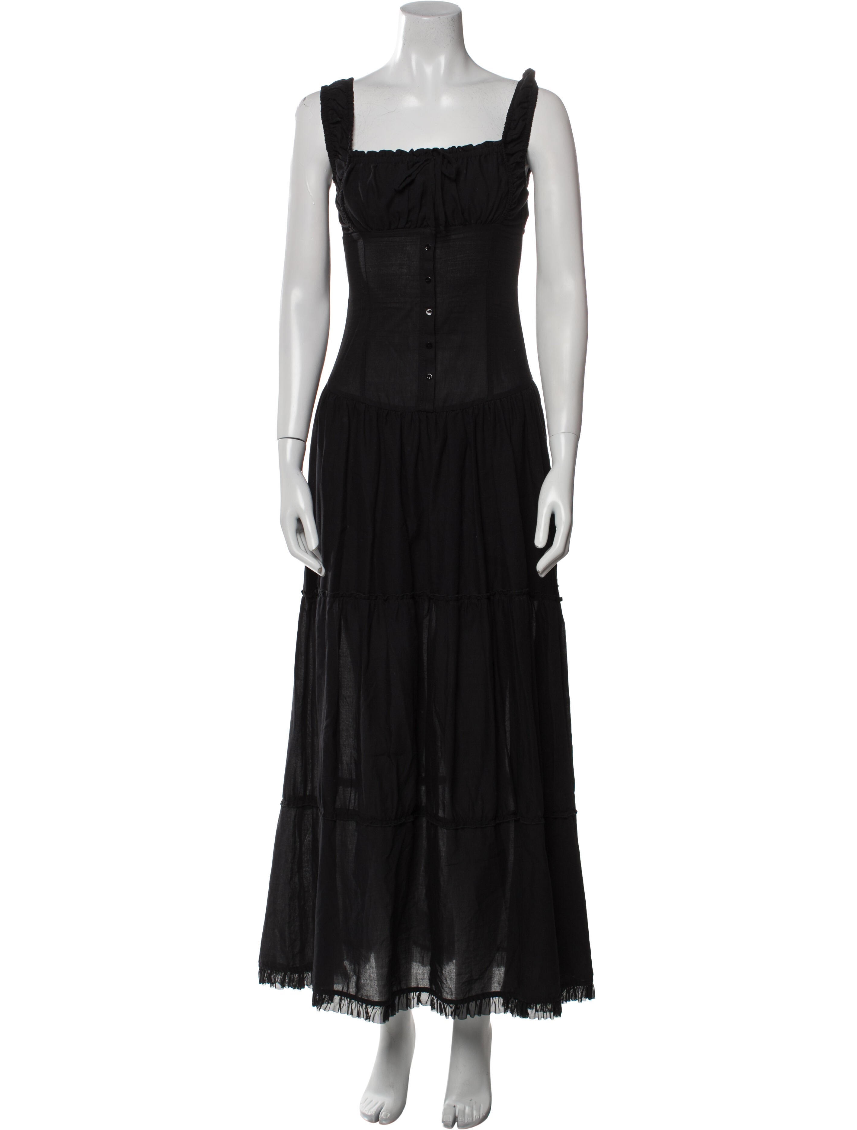 Frankies Bikinis Square Neckline Long Dress