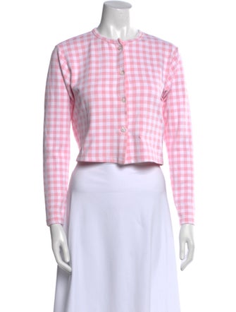 Frankies Bikinis Plaid Print Crew Neck Sweater