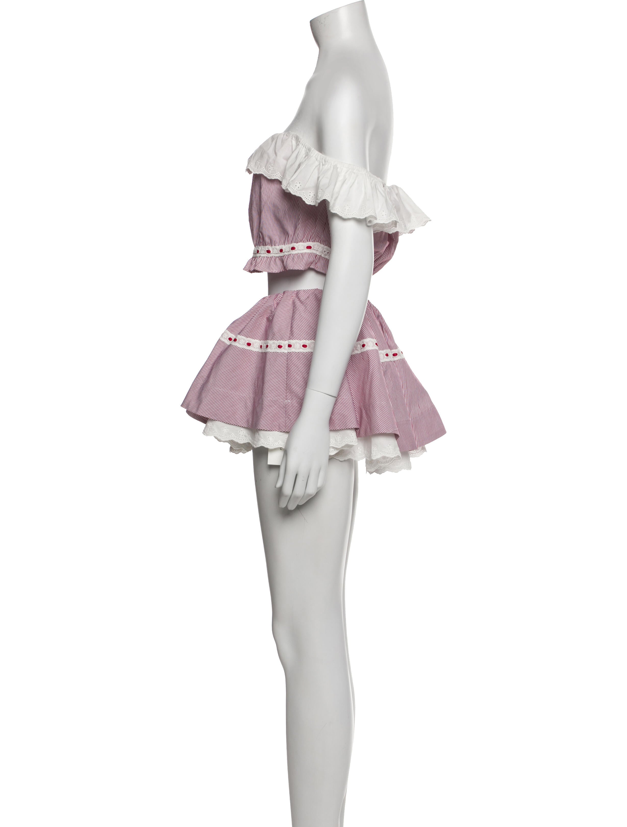 Frankies Bikinis Printed Bow Accents Skirt Set