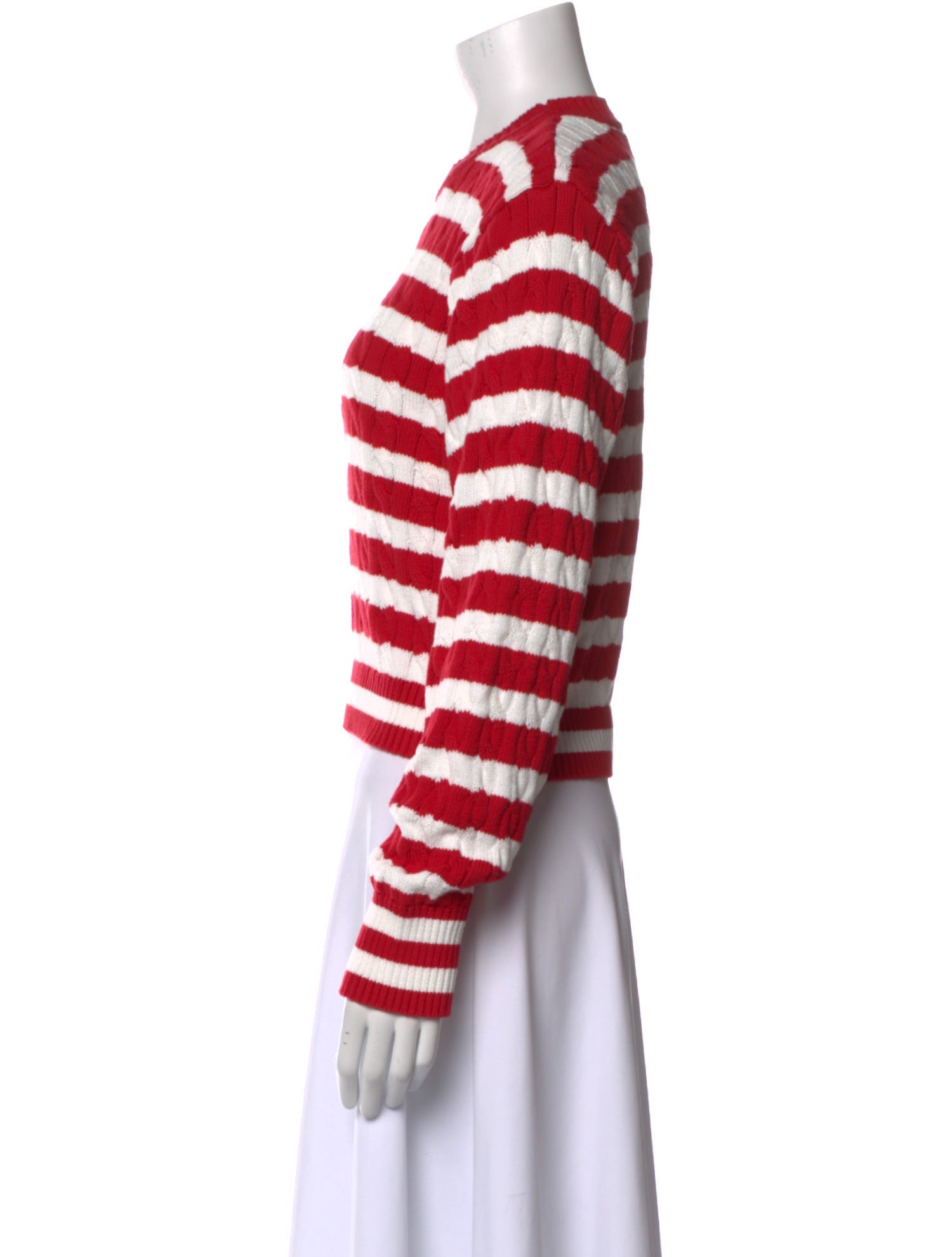 Frankies Bikinis Striped Crew Neck Sweater