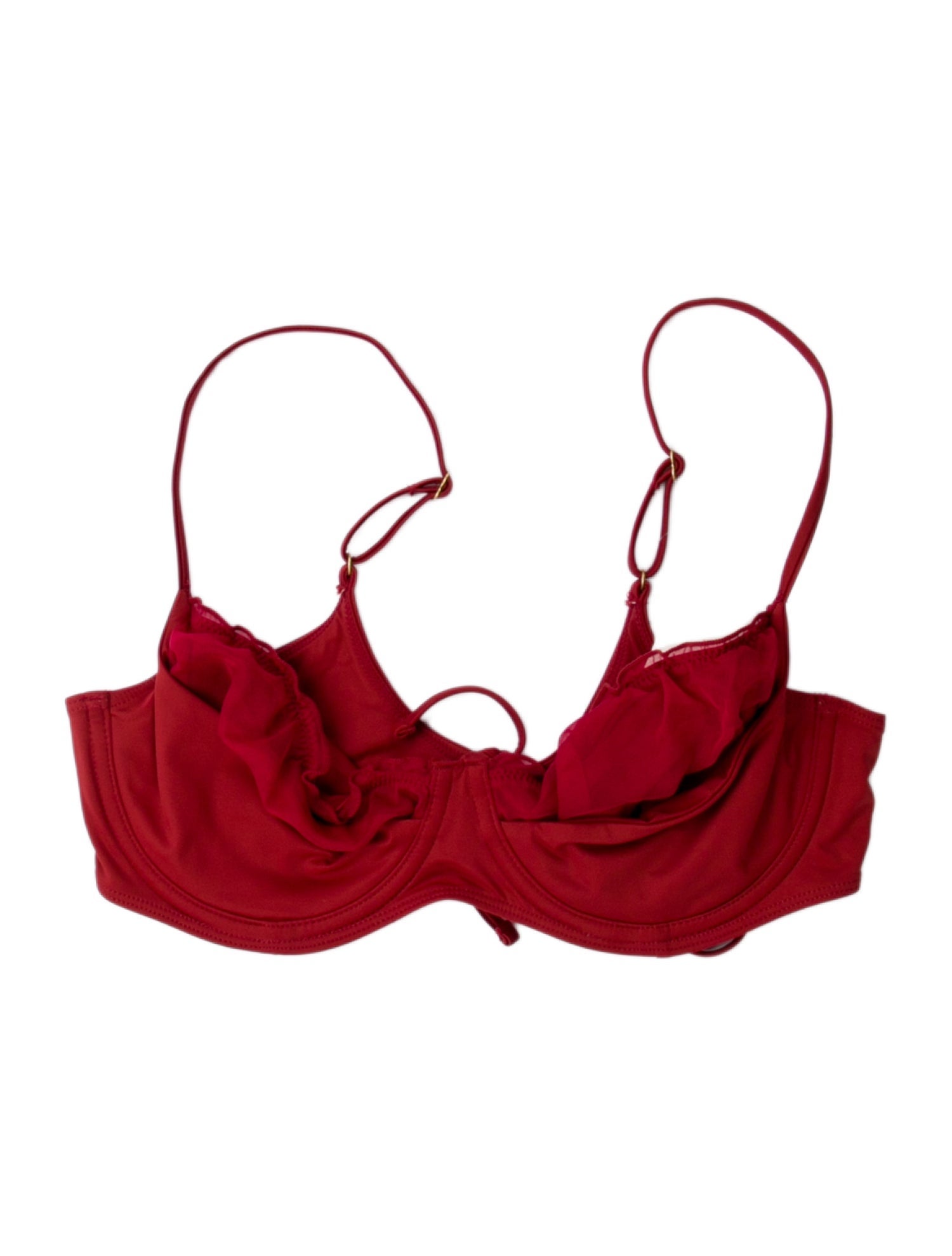 Frankies Bikinis Ruffle Embellishment Top