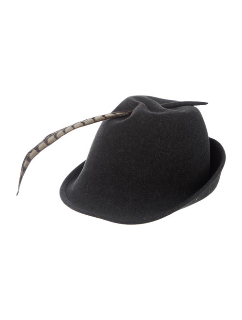 Frank Olive Wool Feather Hat wool