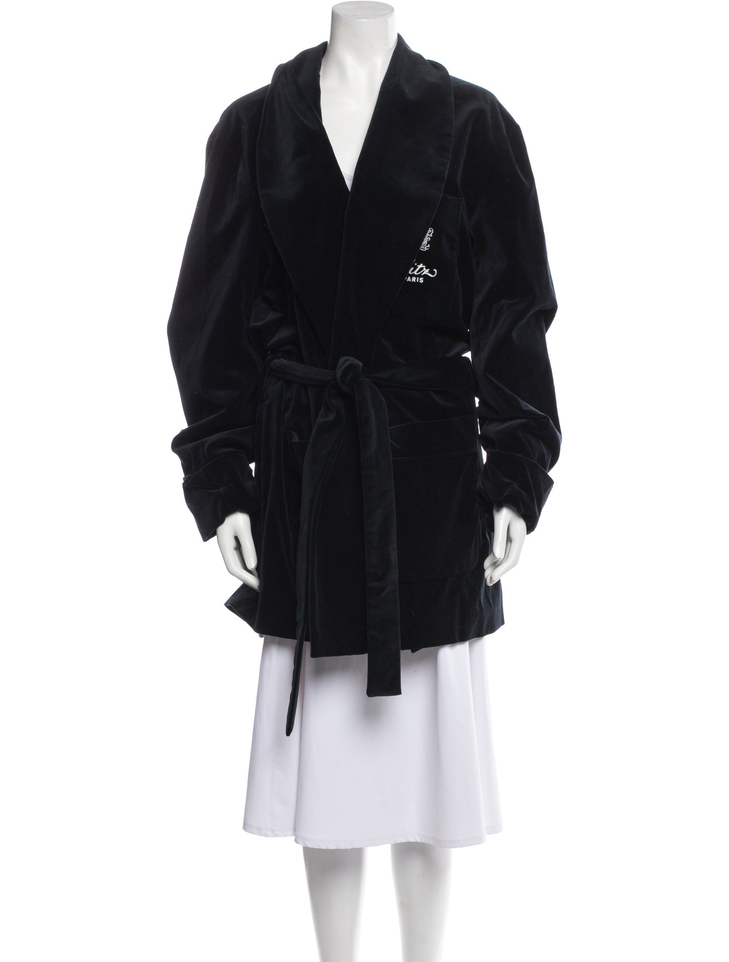 Frame x Ritz Paris Embroidered Accent Robe
