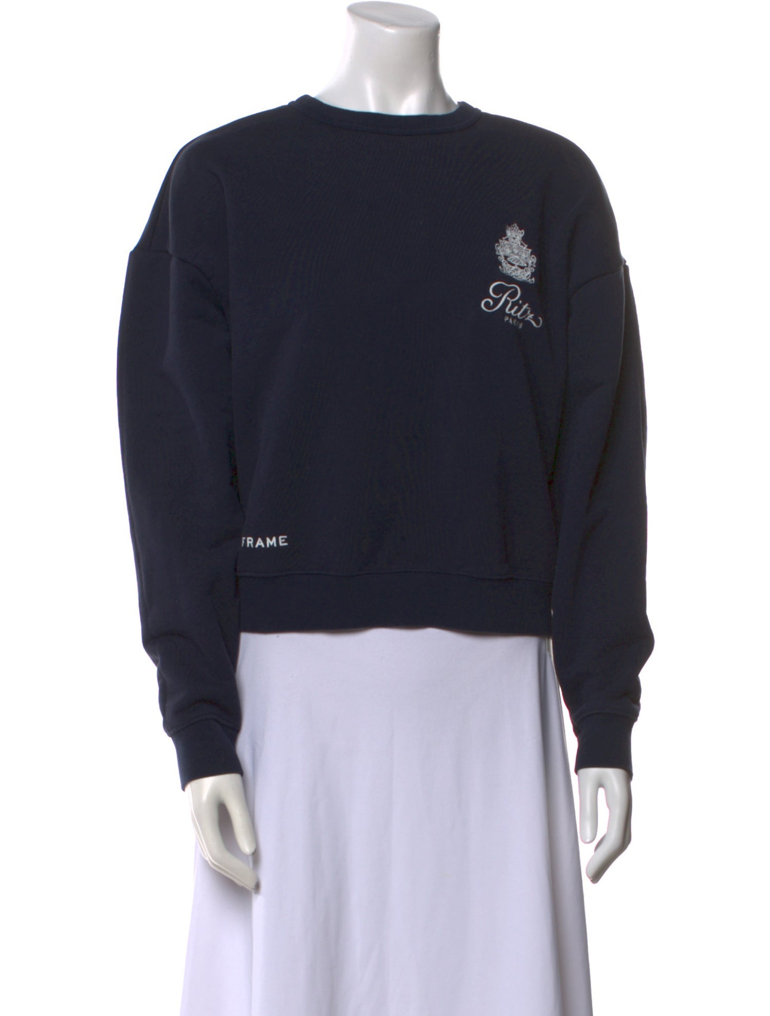 Frame x Ritz Paris Graphic Print Crew Neck Sweatshirt