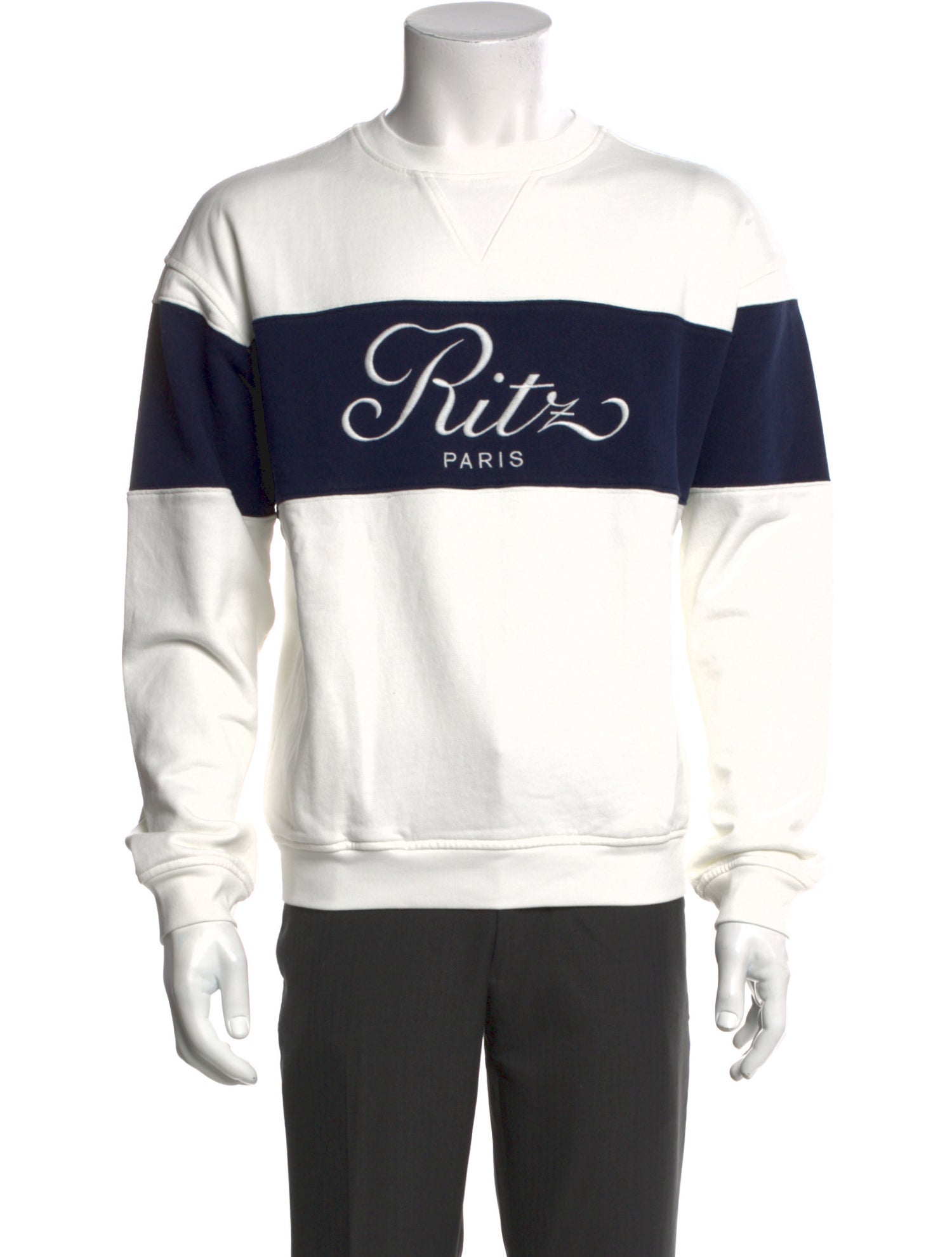 Frame x Ritz Paris Colorblock Pattern Crew Neck Sweatshirt w/ Tags