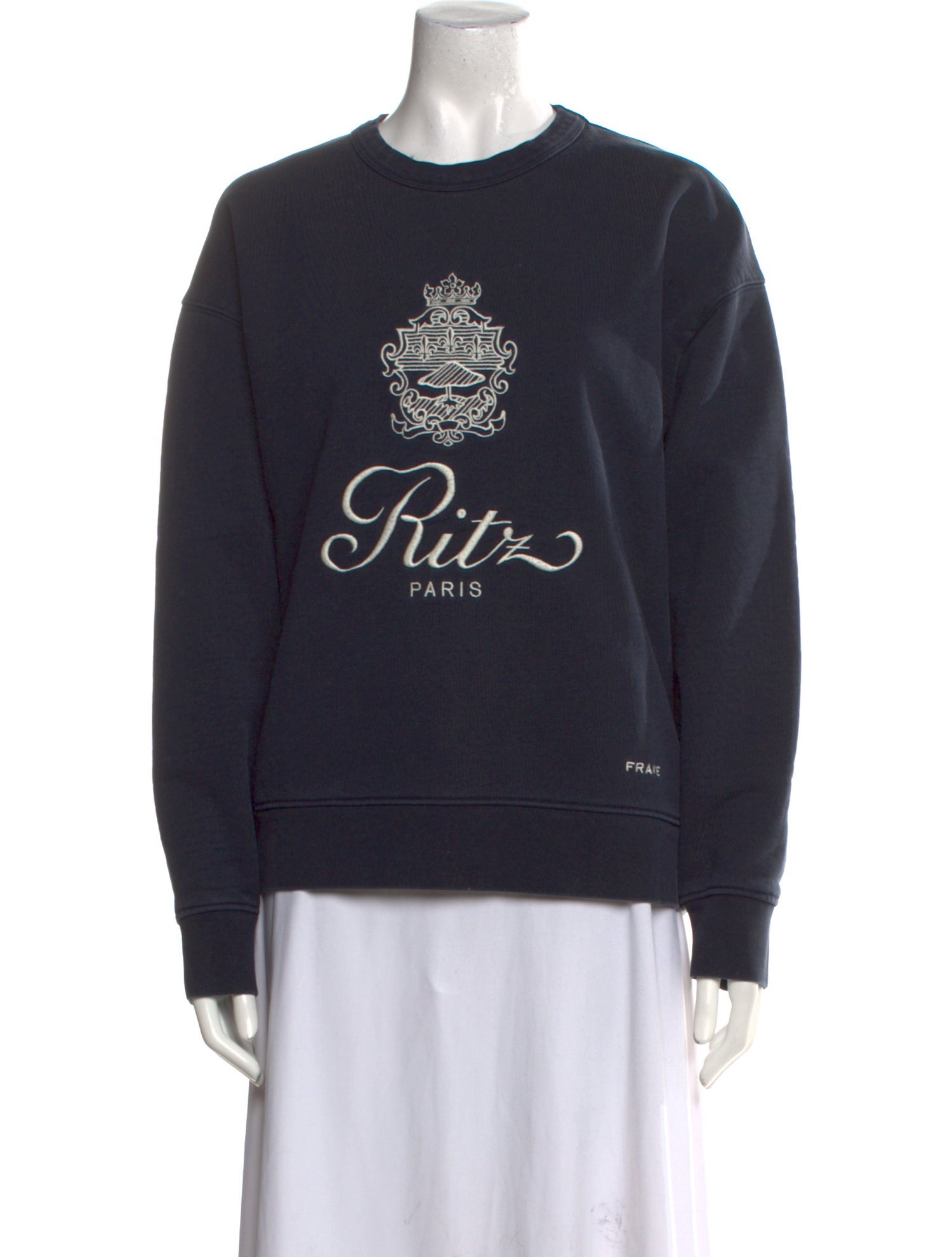 Frame x Ritz Paris Graphic Print Crew Neck Sweatshirt