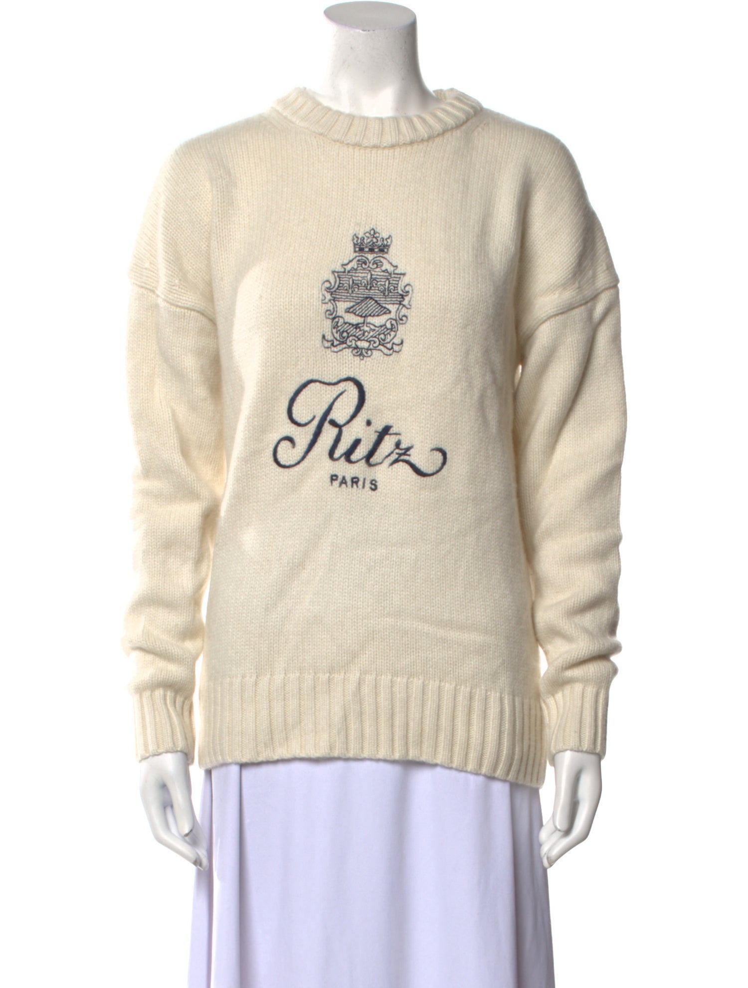 Frame x Ritz Paris Cashmere Graphic Print Sweater