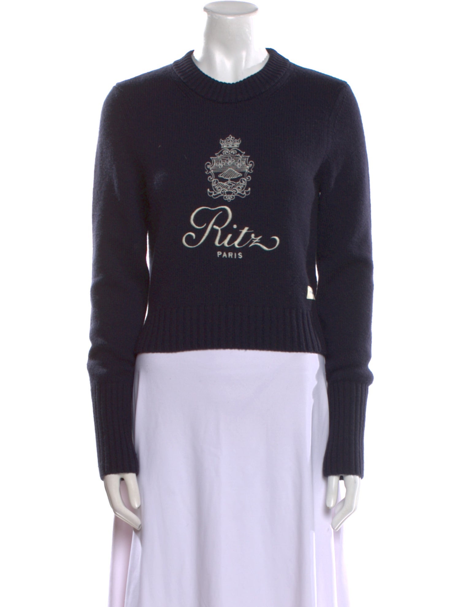 Frame x Ritz Paris Cashmere Graphic Print Sweater