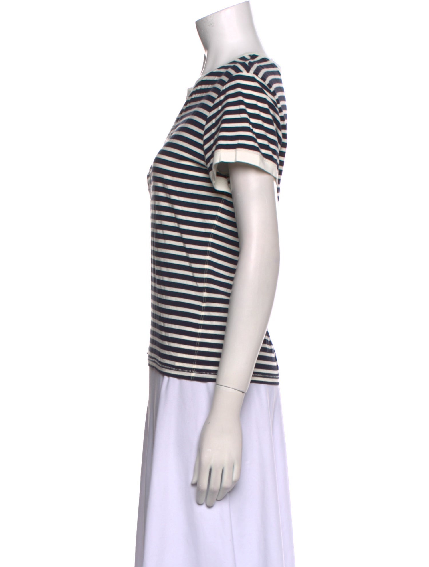 Frame x Ritz Paris Striped Crew Neck T-Shirt