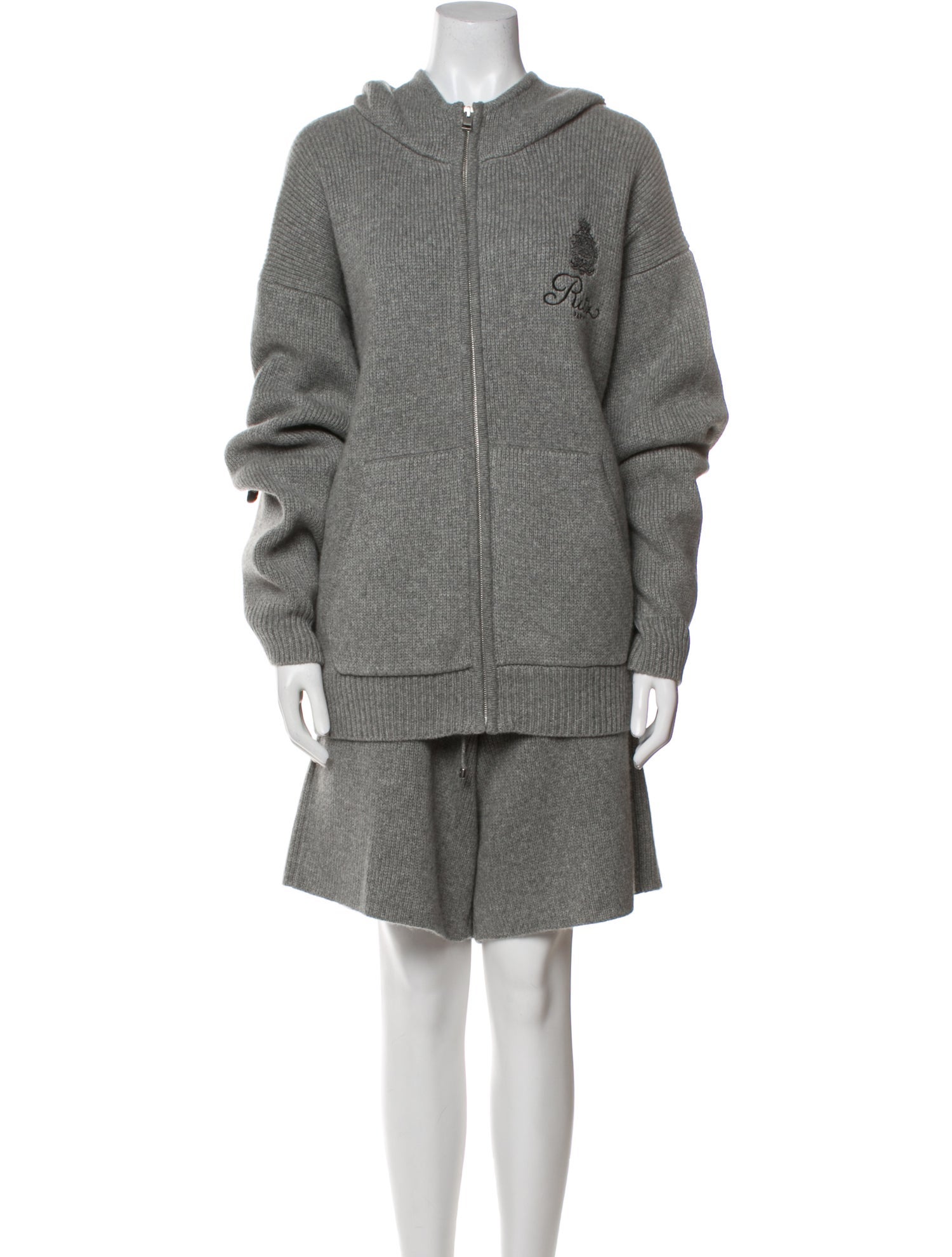 Frame x Ritz Paris Cashmere Embroidered Accent Short Set