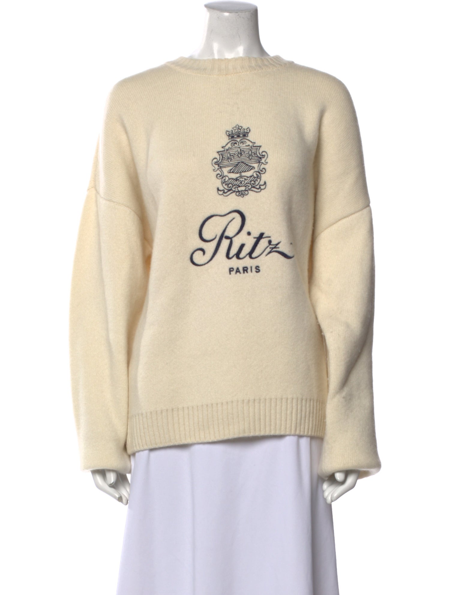 Frame x Ritz Paris Cashmere Graphic Print Sweater