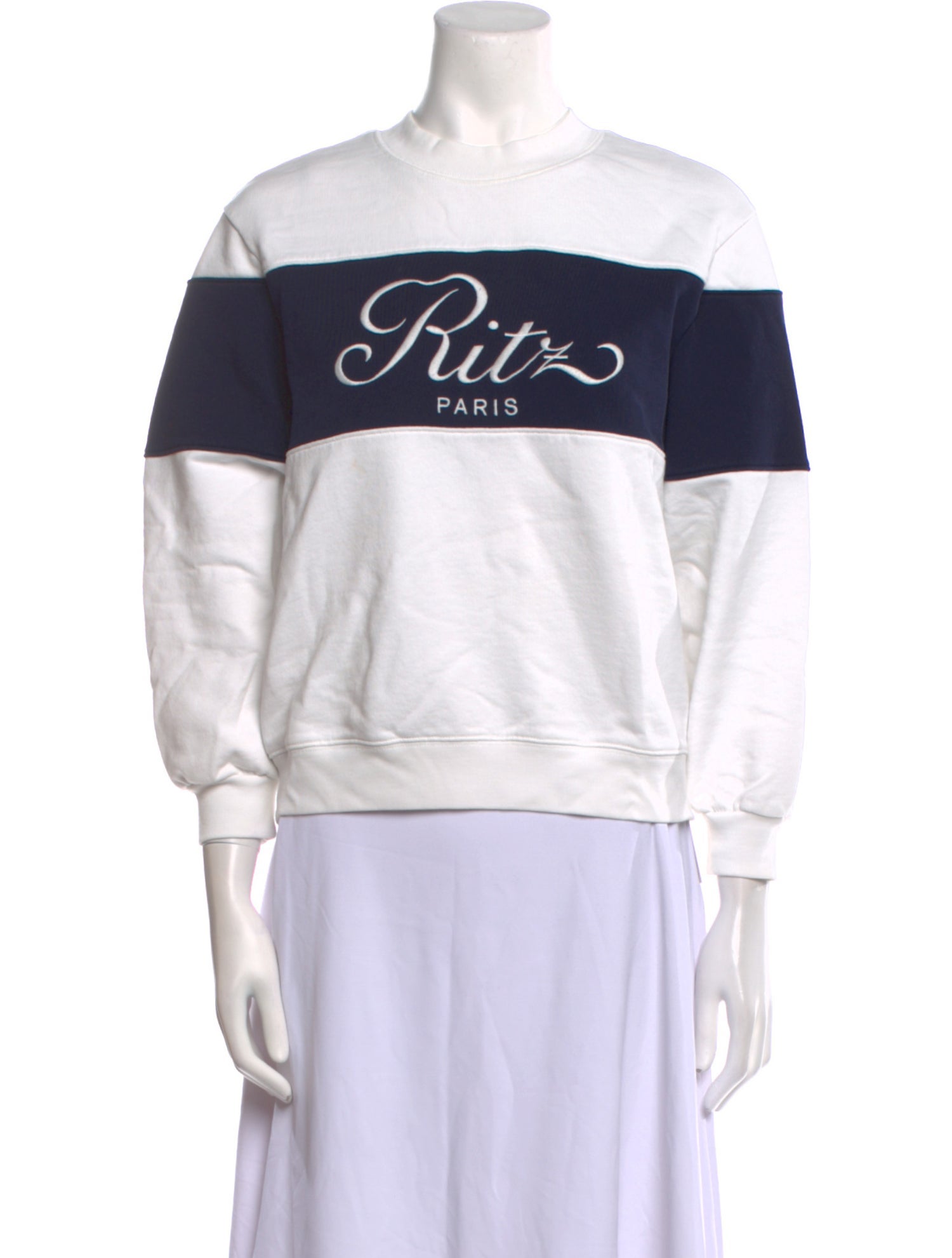 Frame x Ritz Paris Graphic Print Crew Neck Sweatshirt
