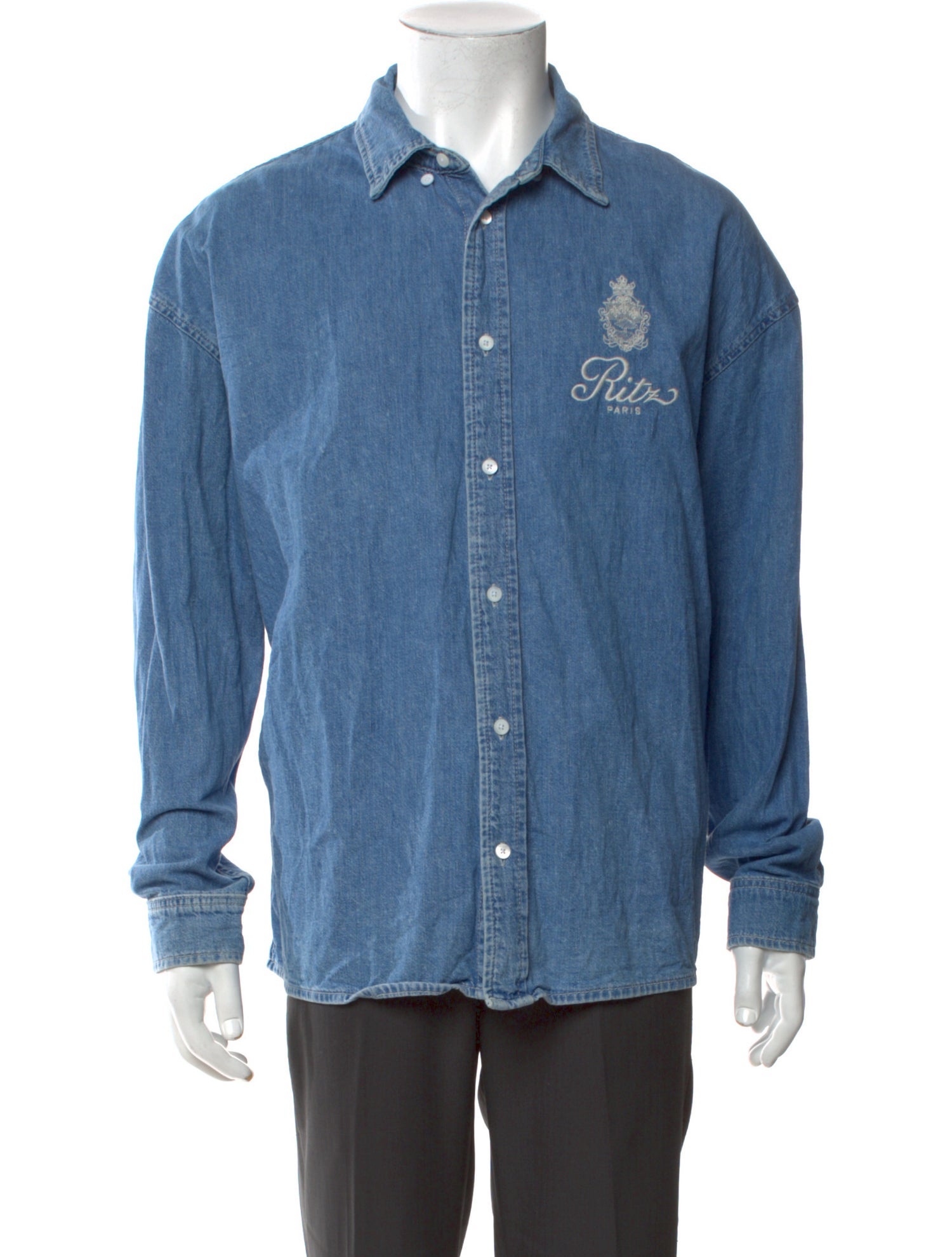 Frame x Ritz Paris Long Sleeve Denim Shirt