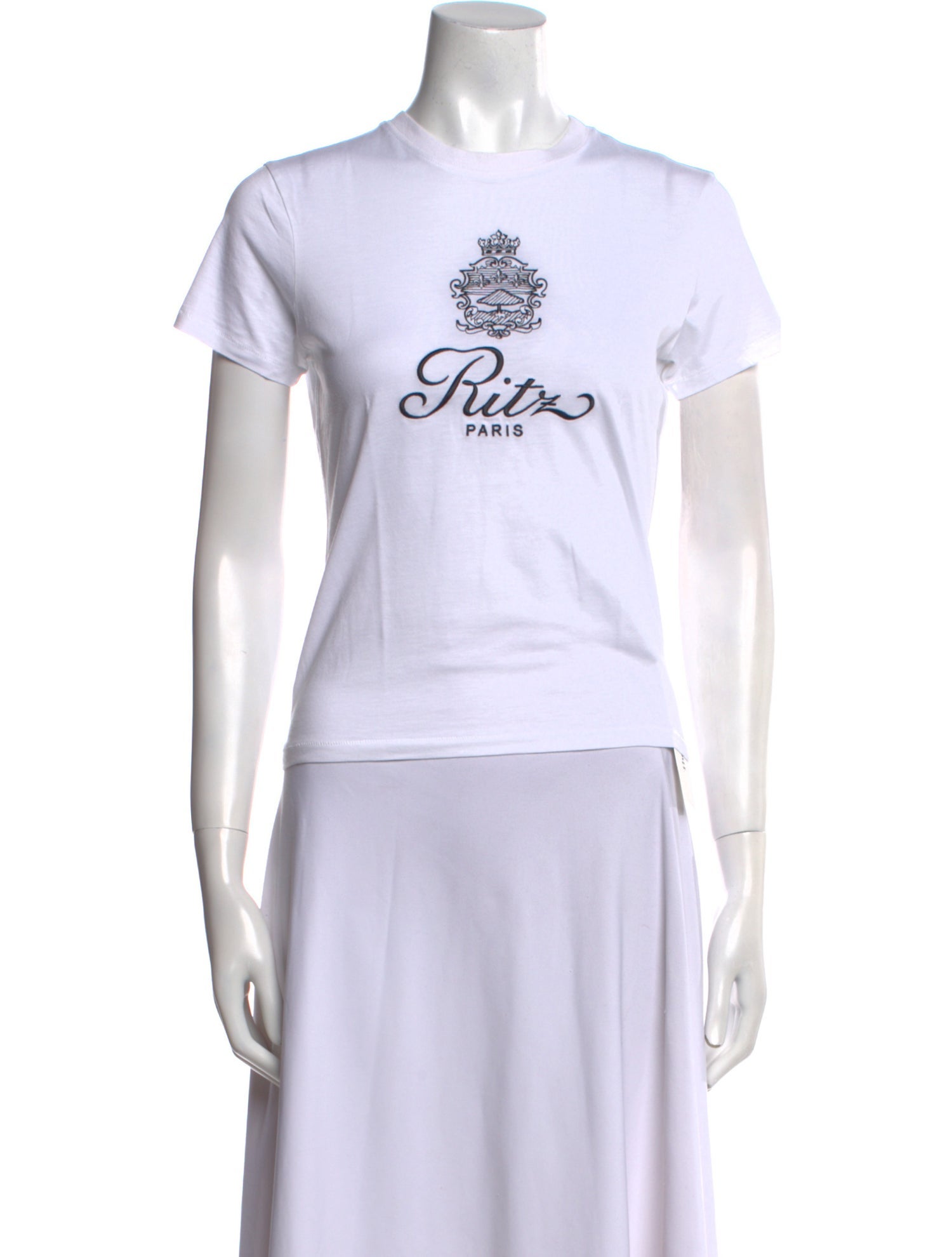 Frame x Ritz Paris Graphic Print Crew Neck T-Shirt