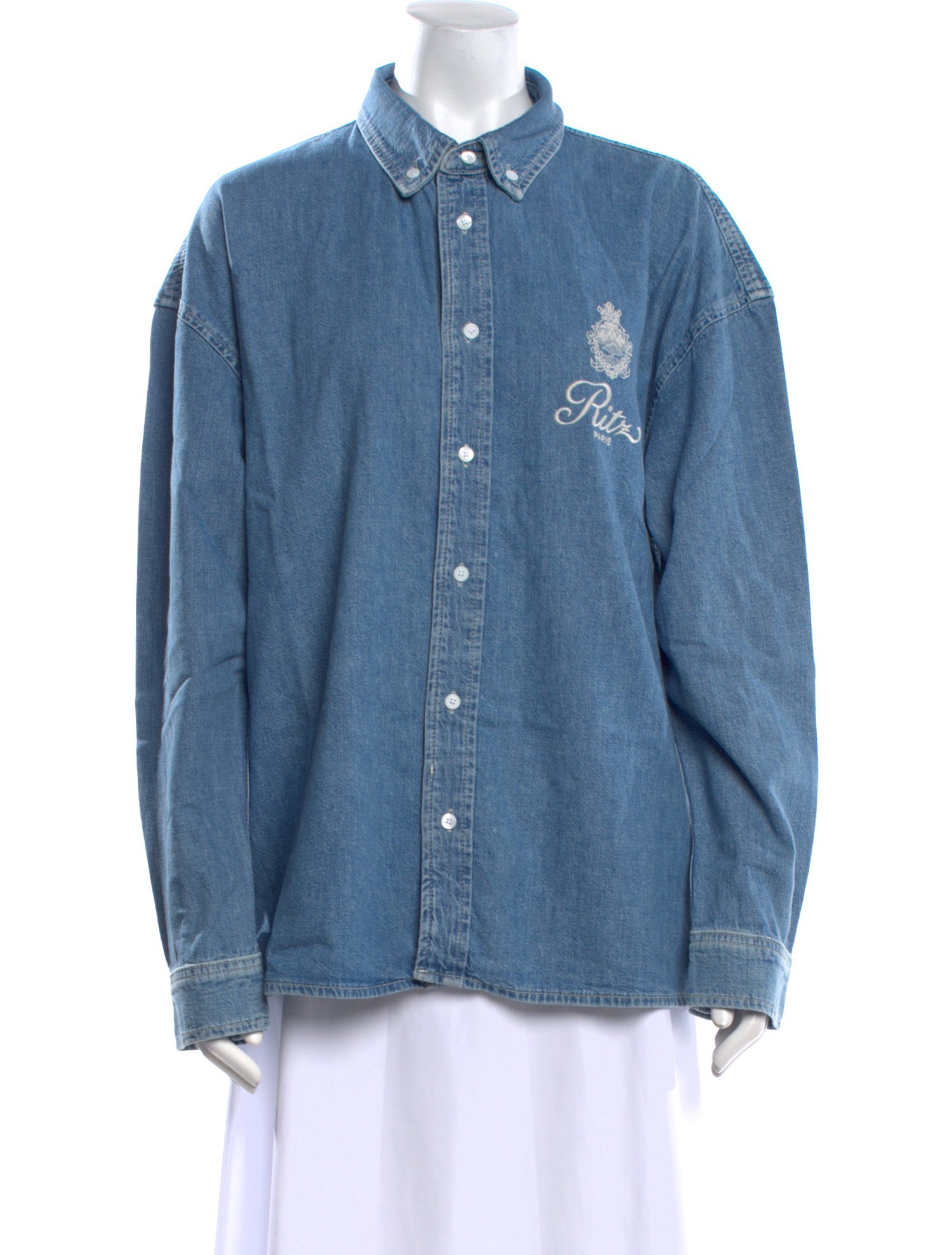 Frame x Ritz Paris Long Sleeve Button-Up Top w/ Tags