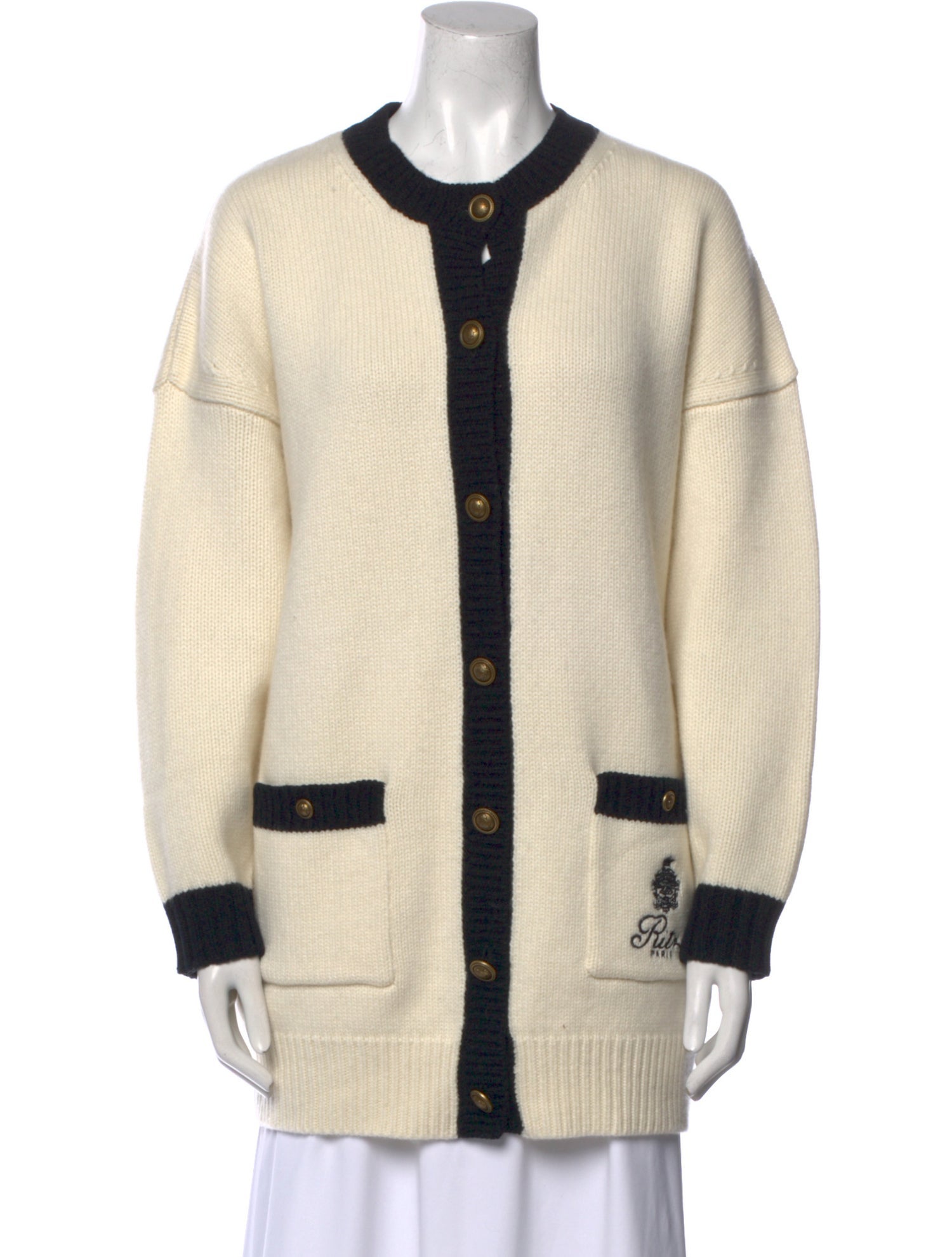 Frame x Ritz Paris Cashmere Colorblock Pattern Sweater