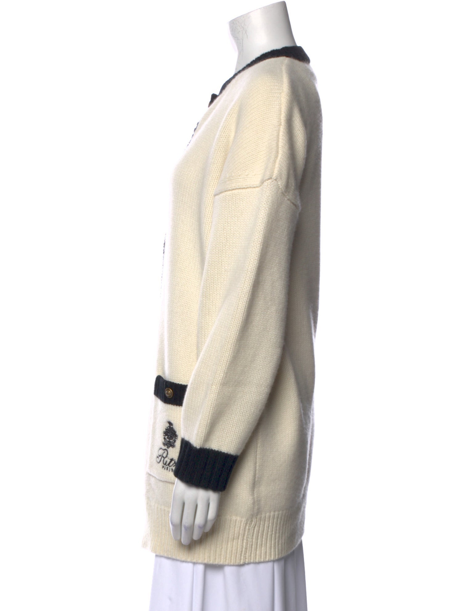 Frame x Ritz Paris Cashmere Colorblock Pattern Sweater