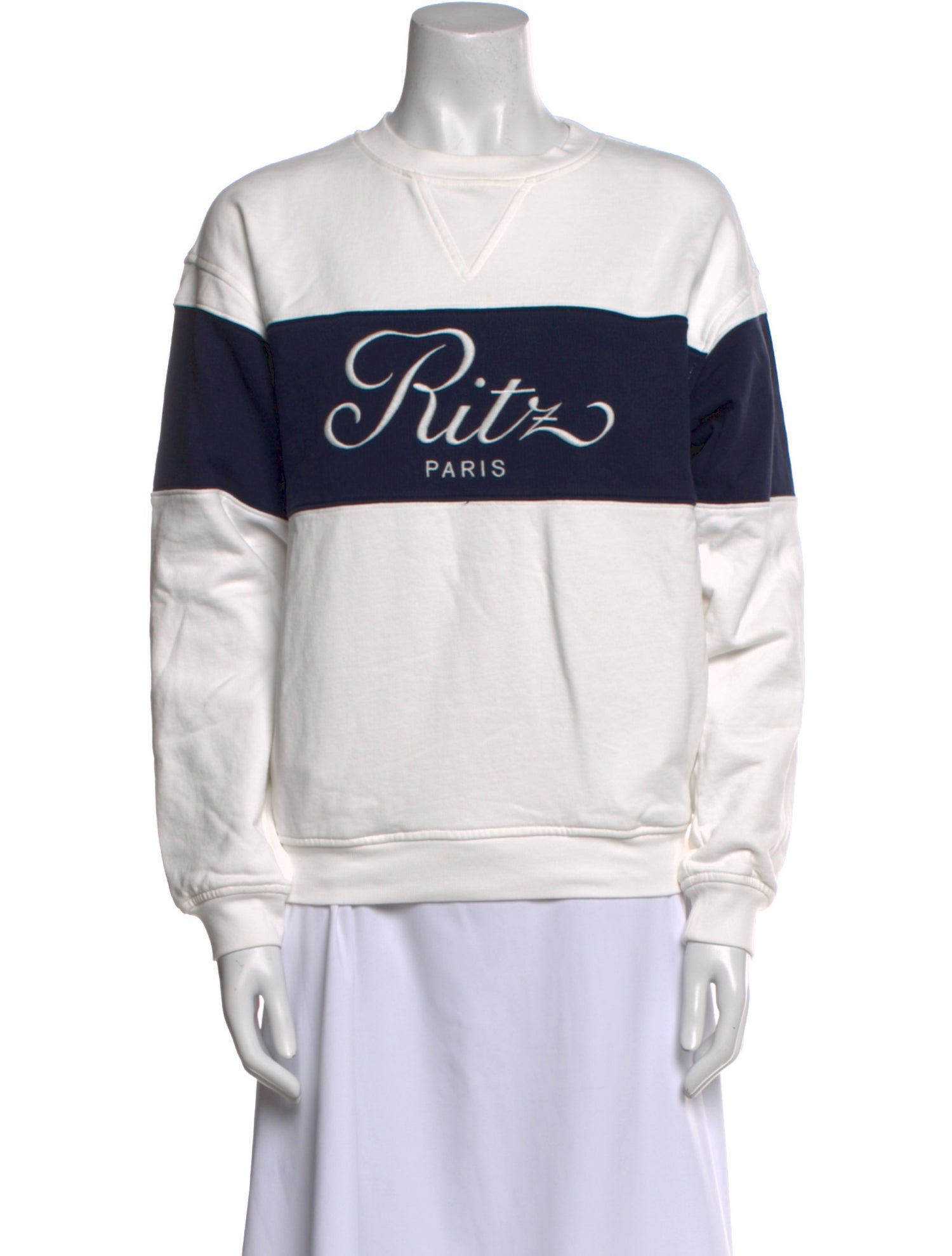 Frame x Ritz Paris Graphic Print Crew Neck Sweatshirt