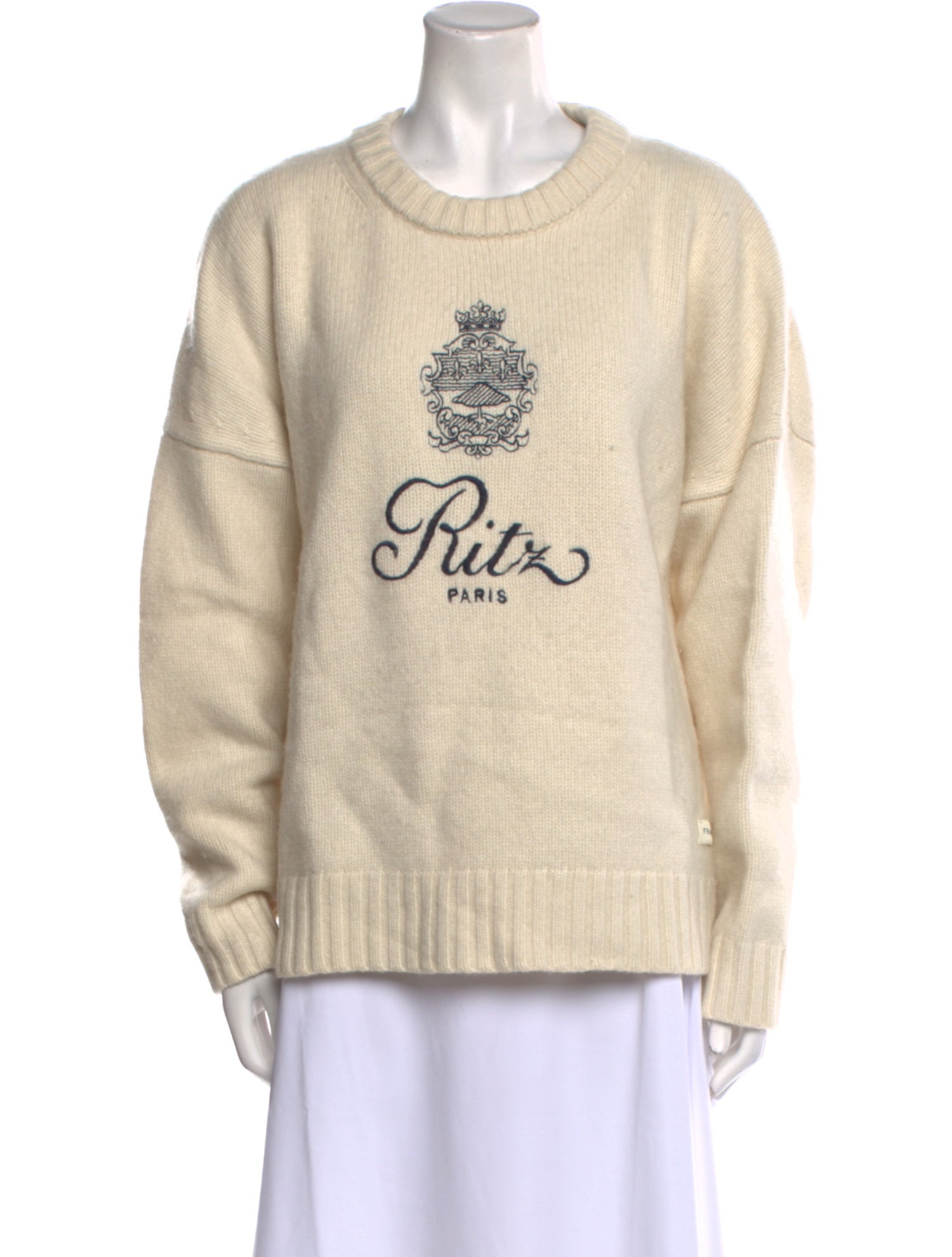 Frame x Ritz Paris Cashmere Graphic Print Sweater