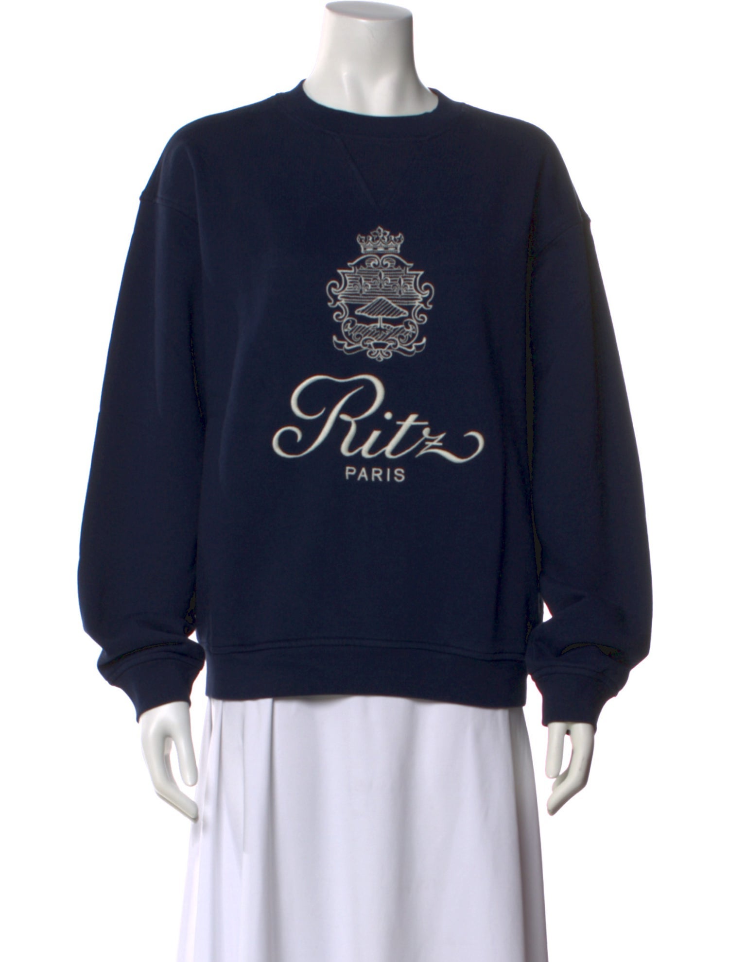 Frame x Ritz Paris Graphic Print Crew Neck Sweatshirt w/ Tags