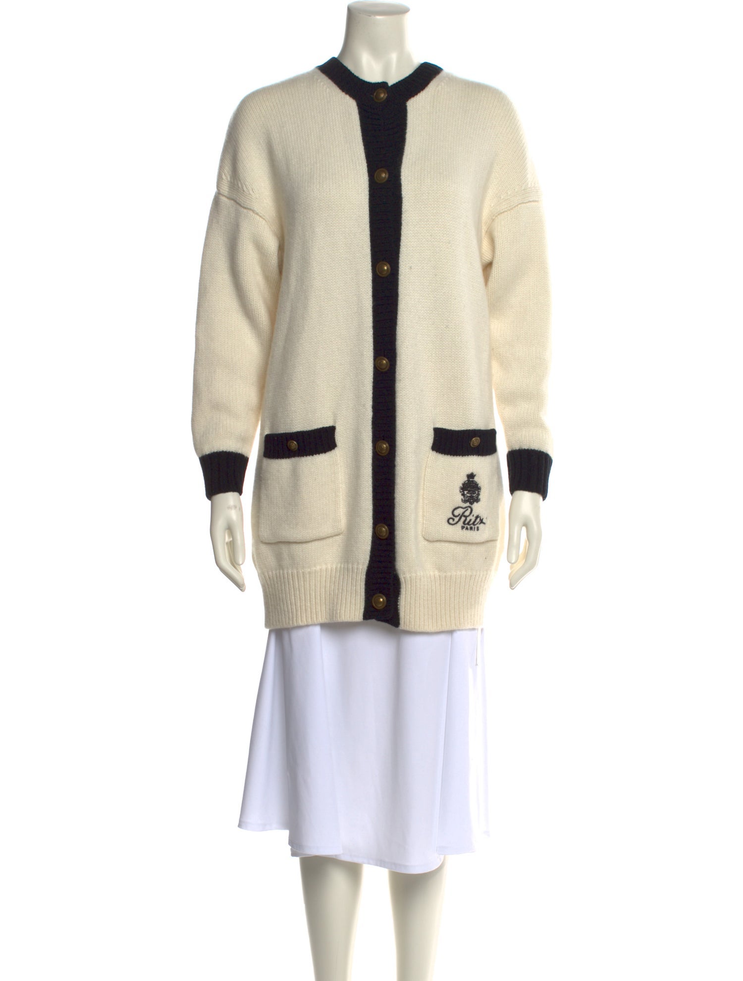 Frame x Ritz Paris Cashmere Colorblock Pattern Sweater