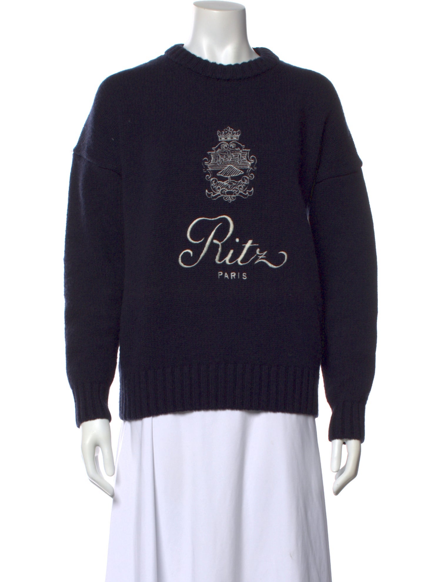 Frame x Ritz Paris Cashmere Graphic Print Sweater