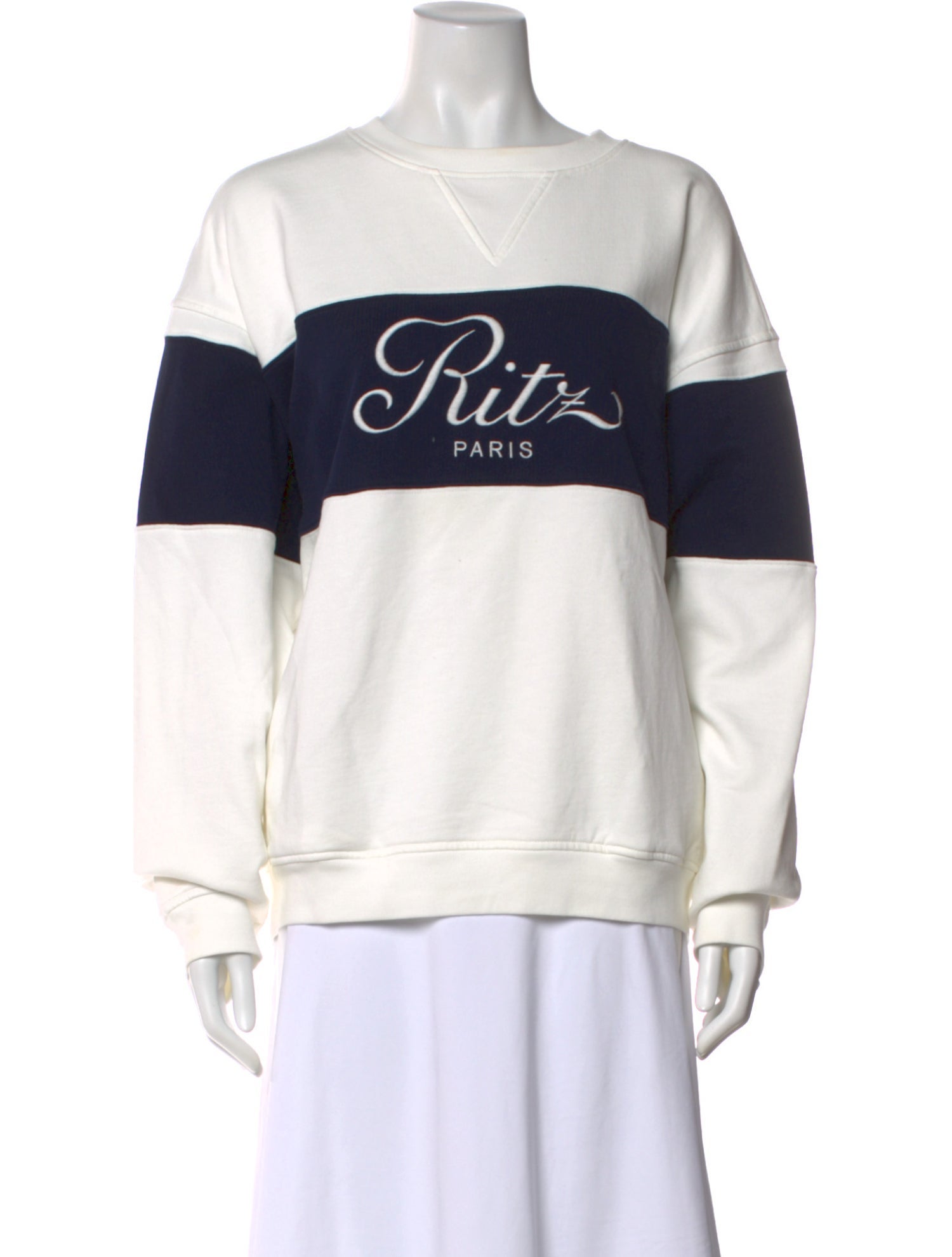Frame x Ritz Paris Graphic Print Crew Neck Sweatshirt