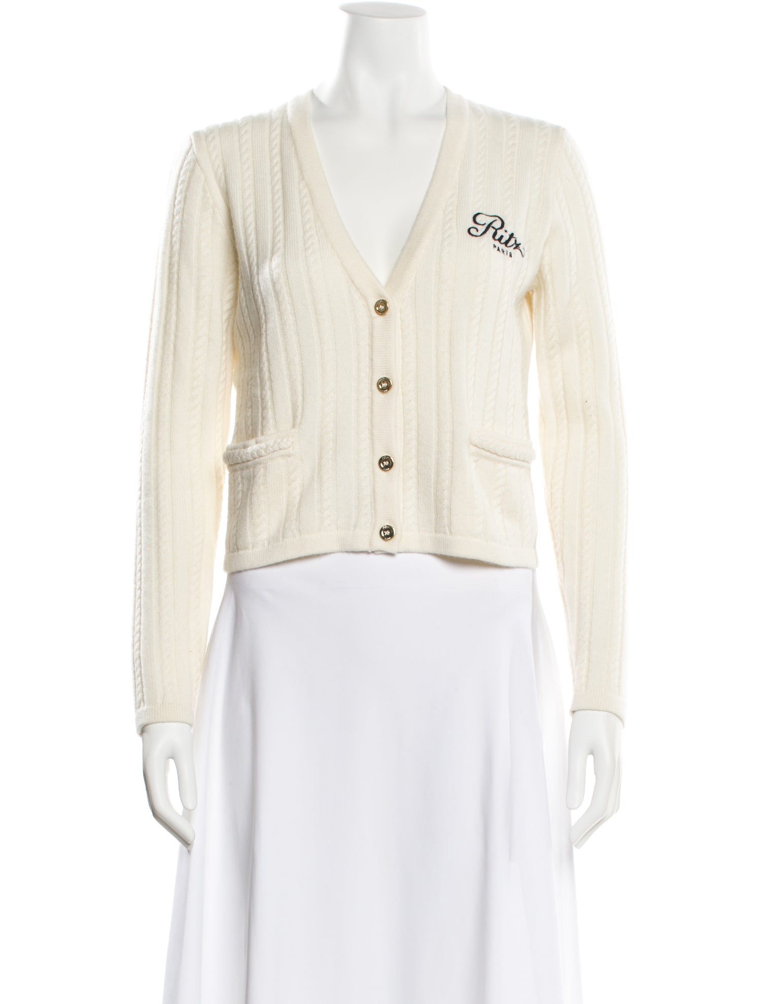 Frame x Ritz Paris Cashmere V-Neck Sweater