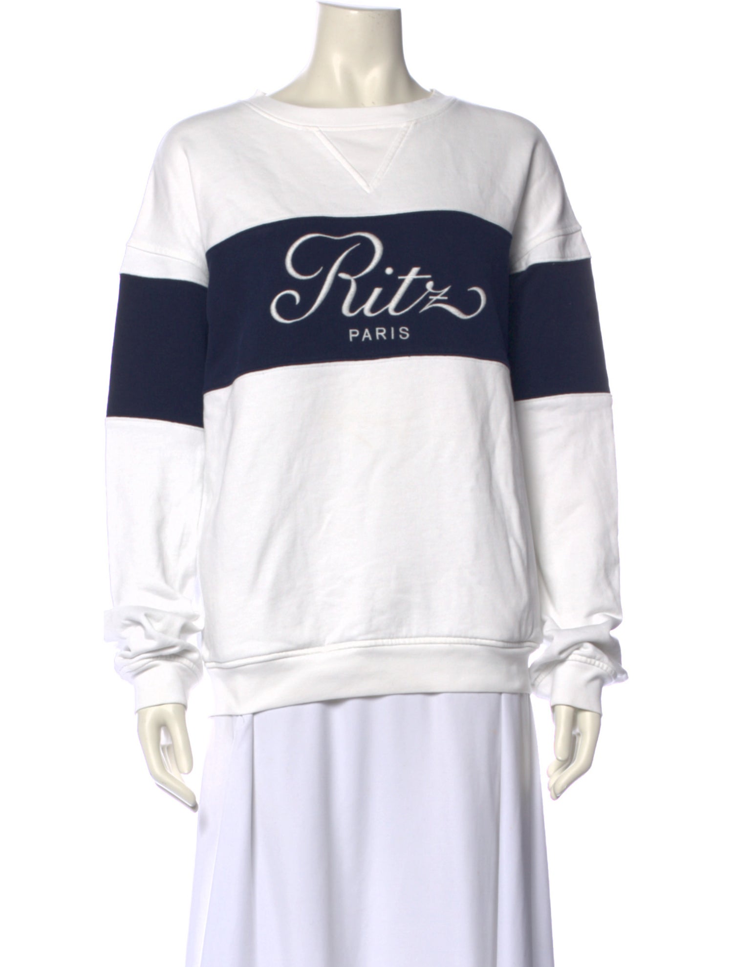 Frame x Ritz Paris Graphic Print Crew Neck Sweatshirt