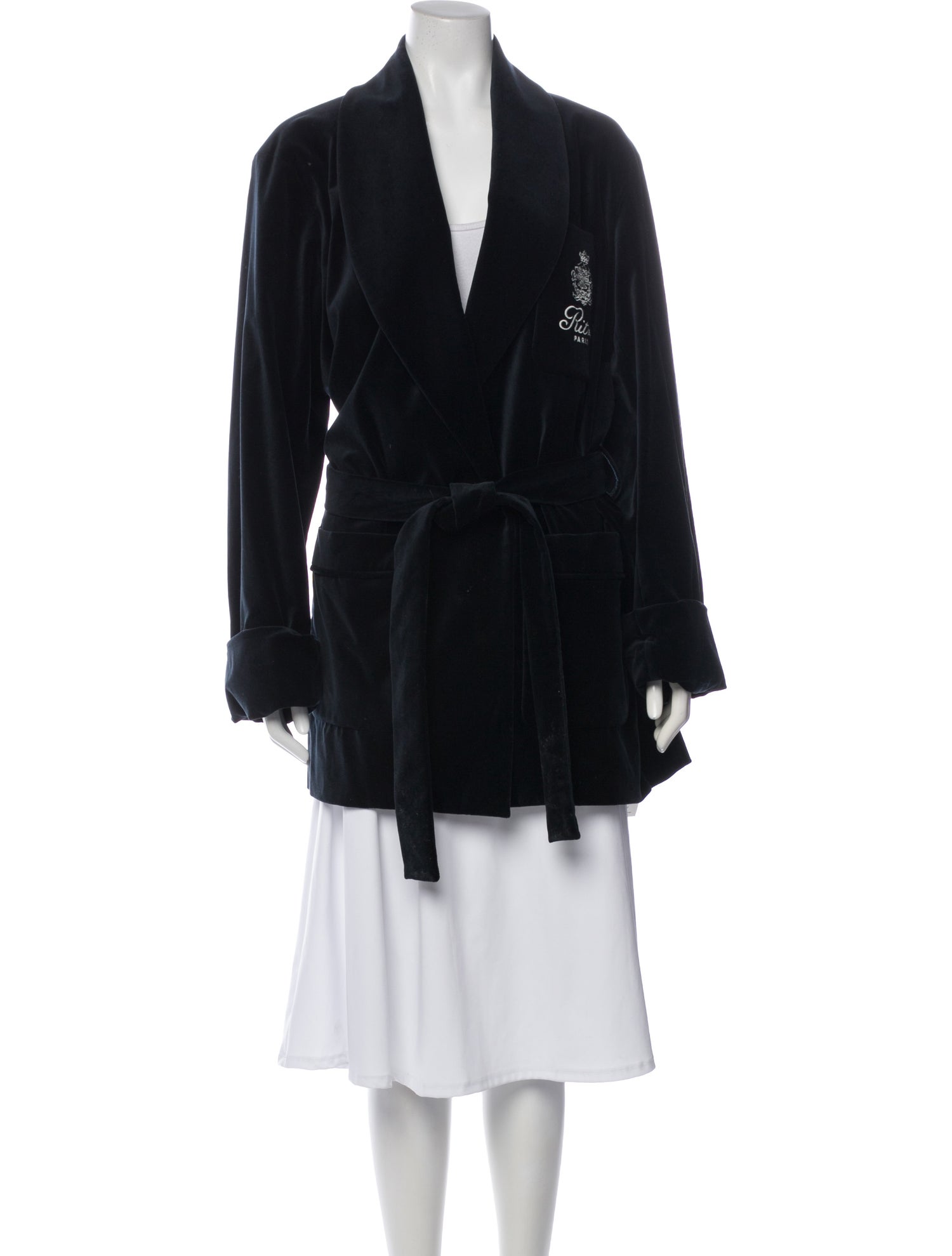 Frame x Ritz Paris Embroidered Accent Robe
