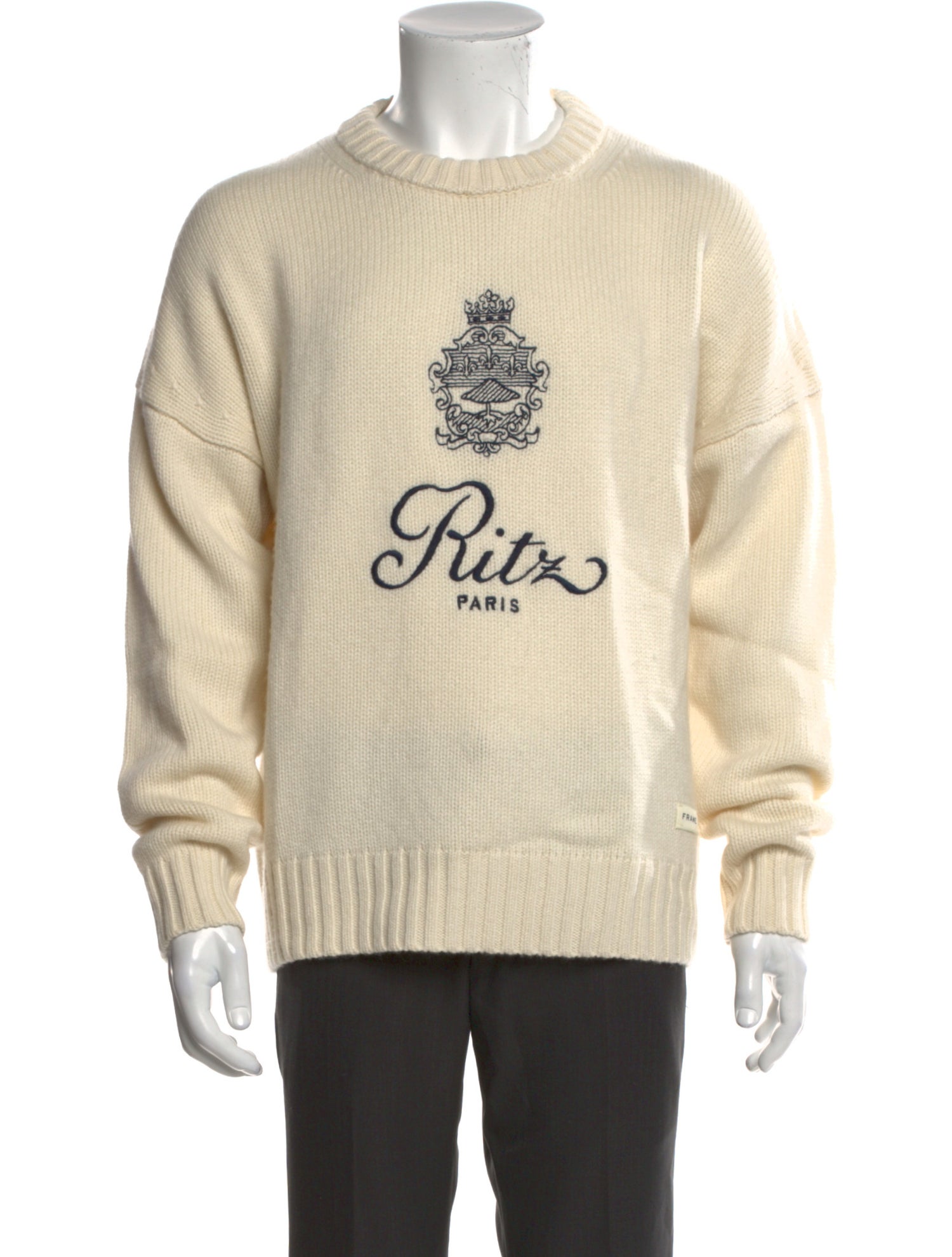 Frame x Ritz Paris Cashmere Graphic Print Pullover