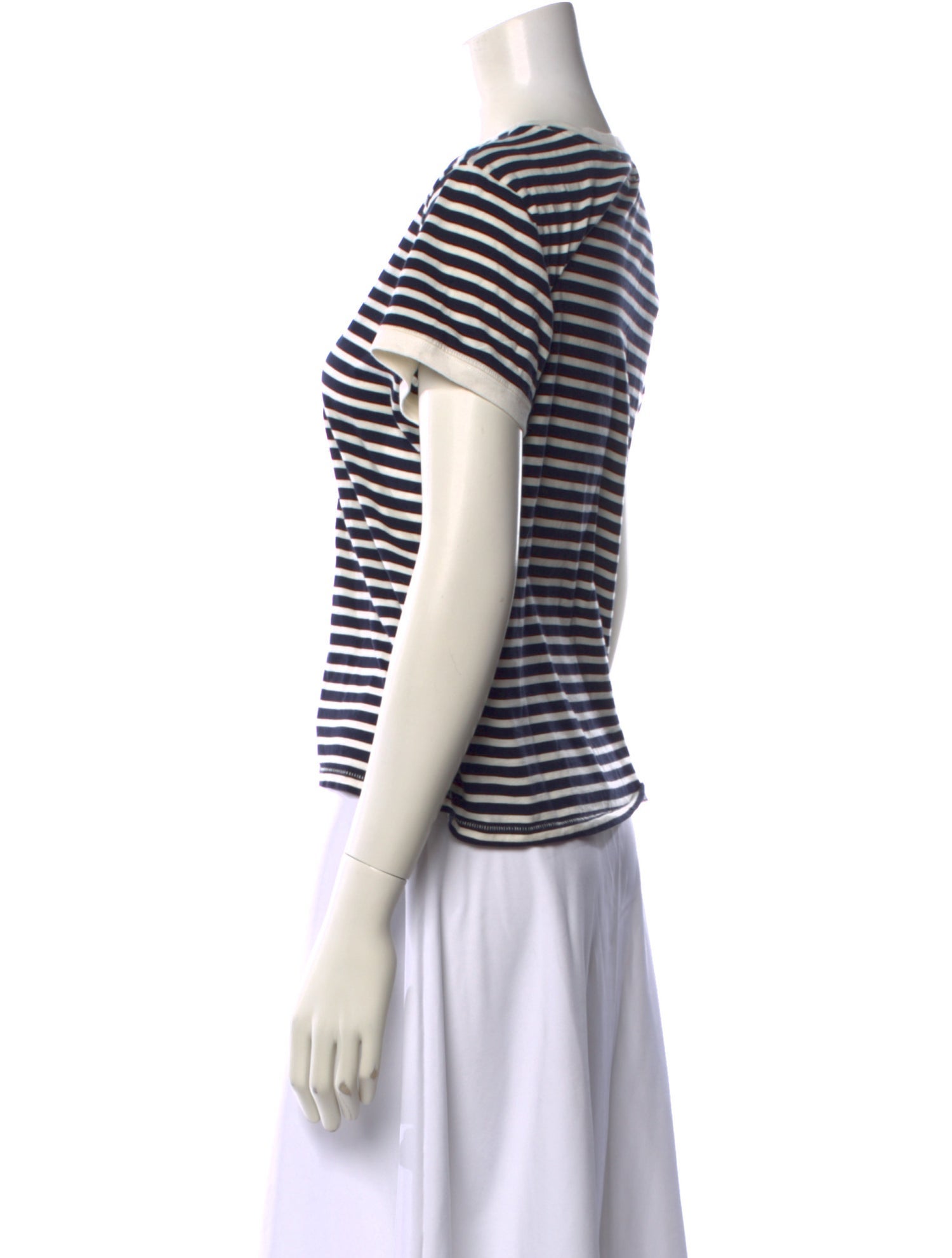 Frame x Ritz Paris Striped Crew Neck T-Shirt