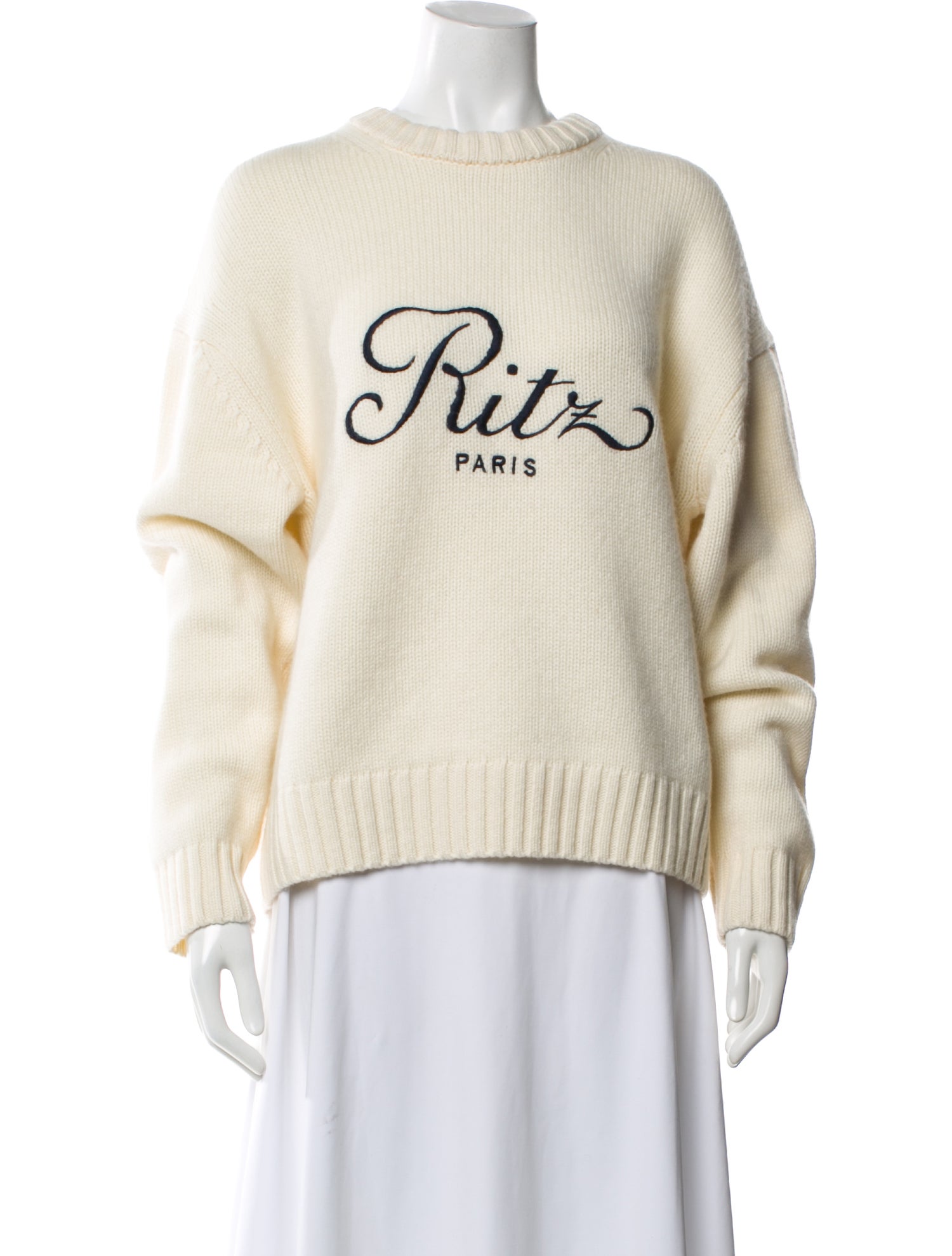 Frame x Ritz Paris Cashmere Graphic Print Sweater